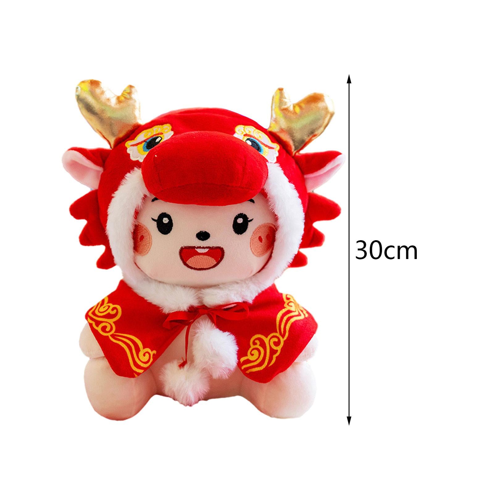 2024 Chinese New Year Dragon Plush Doll Mascot for Hotel Cafe Party Supplies 30 cm