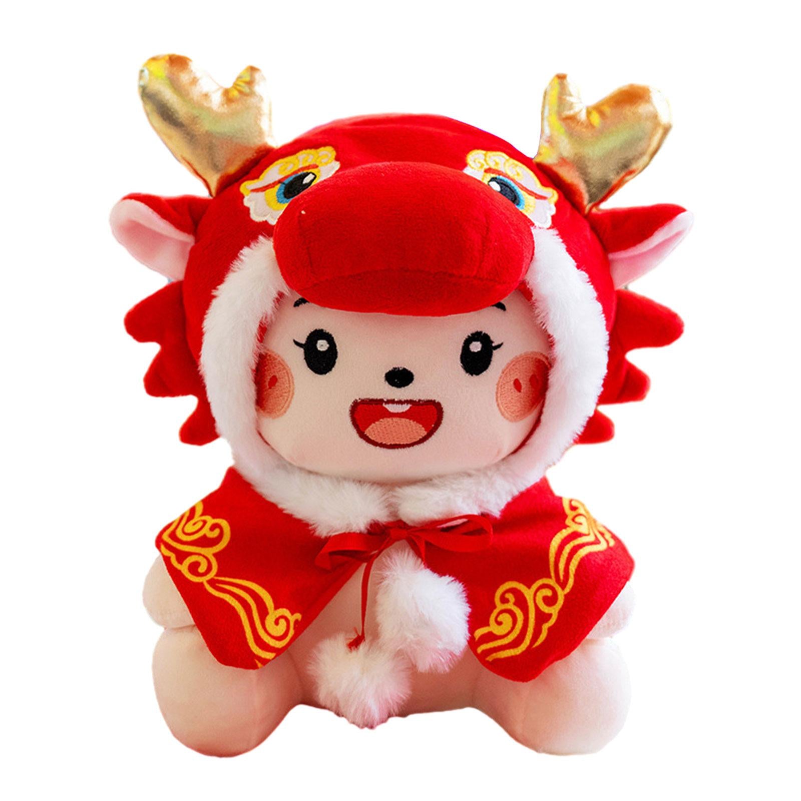 2024 Chinese New Year Dragon Plush Doll Mascot for Hotel Cafe Party Supplies 30 cm