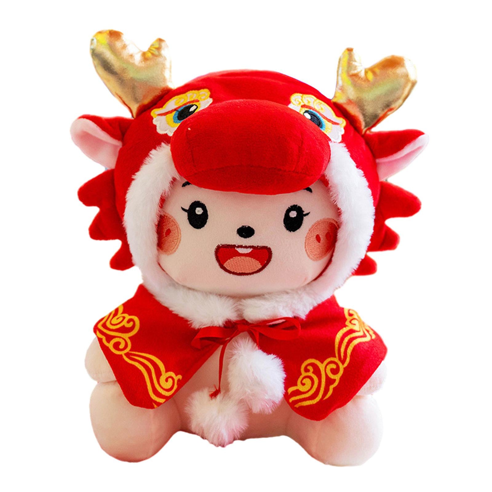 2024 Chinese New Year Dragon Plush Doll Mascot for Hotel Cafe Party Supplies 30 cm