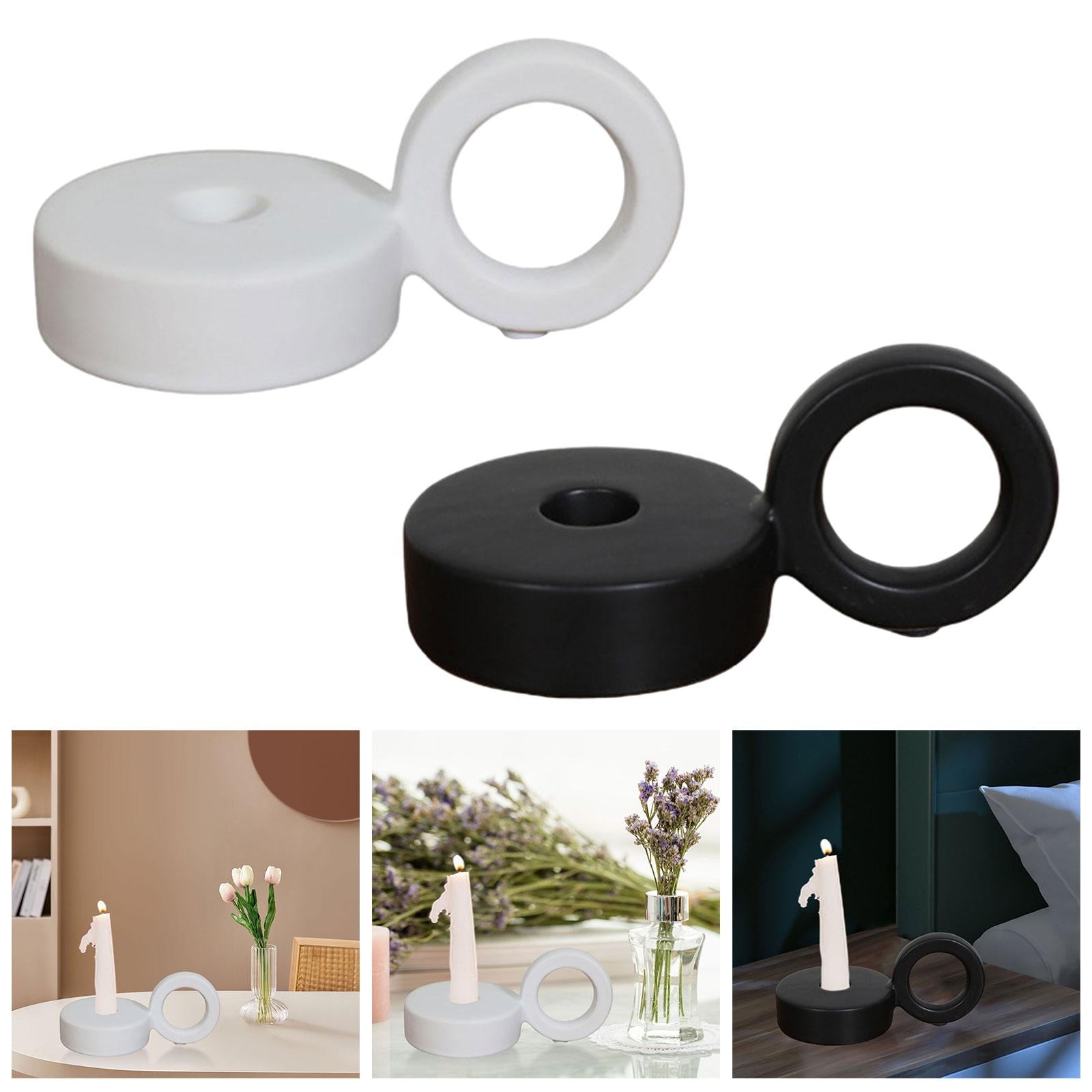 Candle Holder Creative Candle Stand for Housewarming Gifts Anniversary Party White