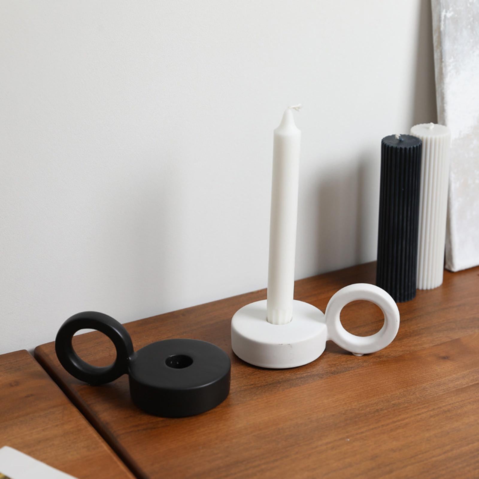 Candle Holder Creative Candle Stand for Housewarming Gifts Anniversary Party White