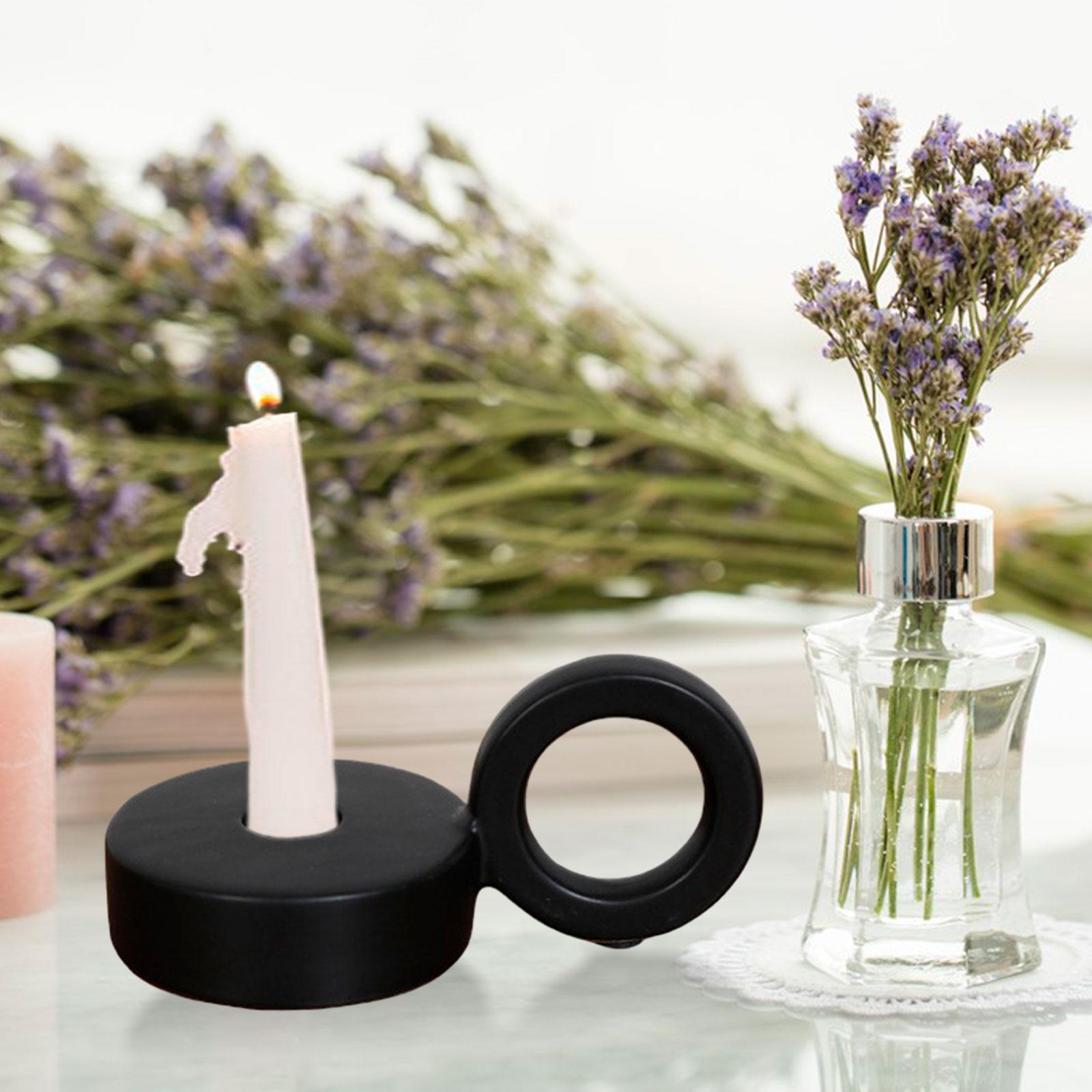 Candle Holder Creative Candle Stand for Housewarming Gifts Anniversary Party Black