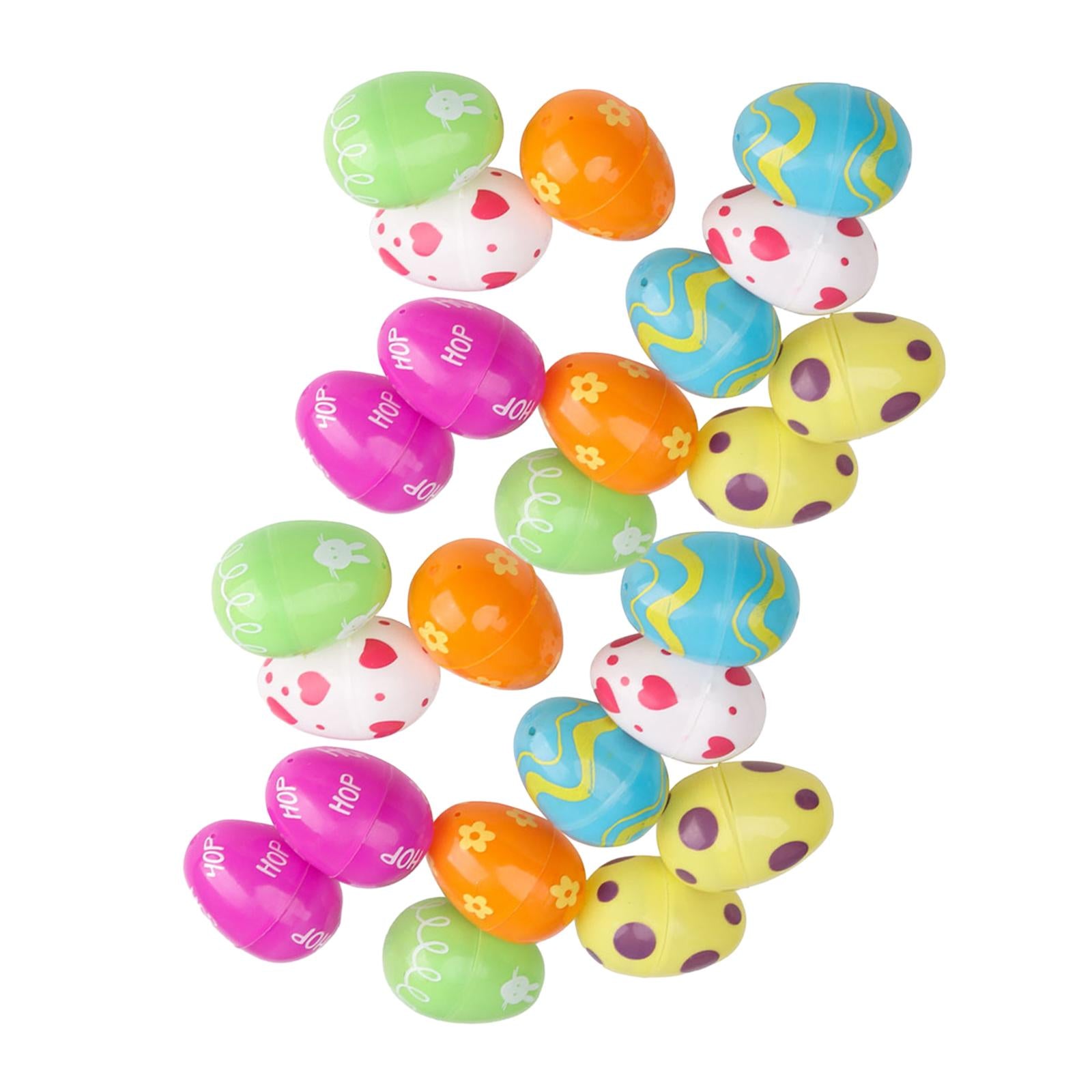 24Pcs Empty Easter Eggs Easter Basket Stuffers for DIY Crafts Filling Treats