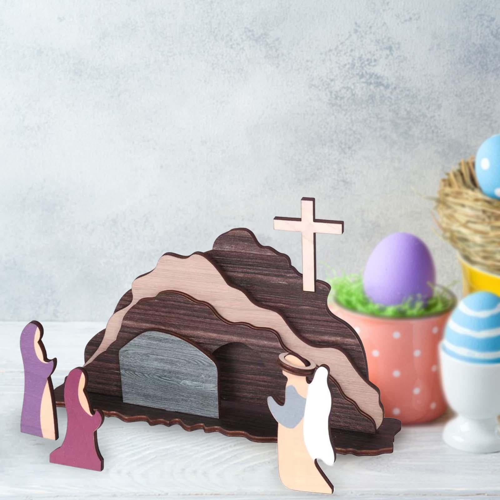 Easter Scene Figurine Risen Desktop Chirstian Decor Religious Nativity Scene