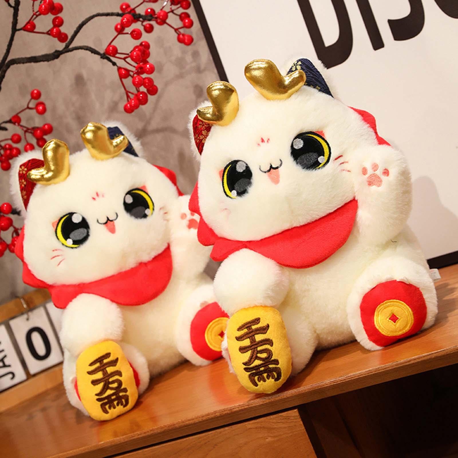 2024 Chinese New Year Cat Plush Doll for Festivals Party Supplies Restaurant