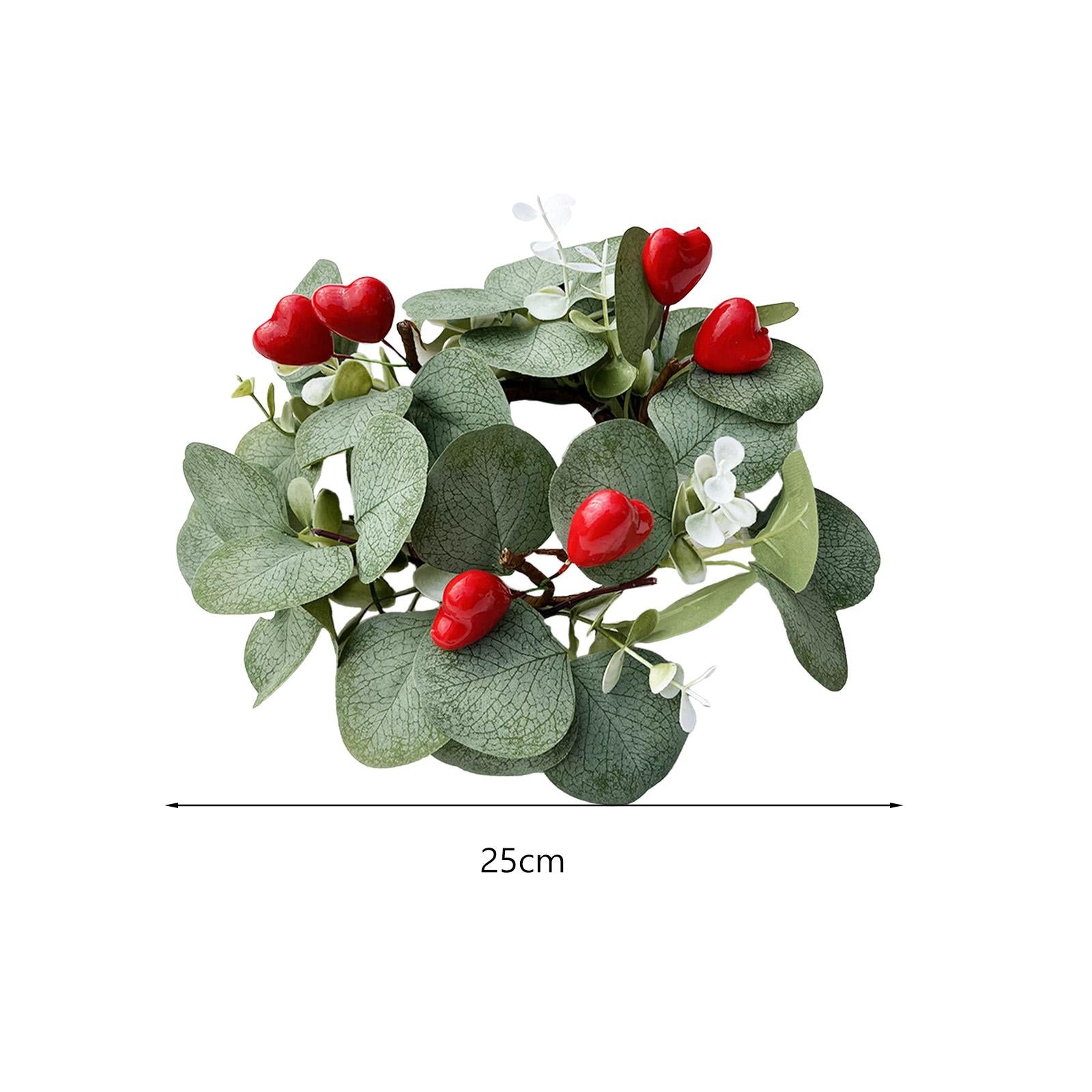 2xCandle Rings Garland Table Rustic Eucalyptus Wreath for Gift Banquet Wedding