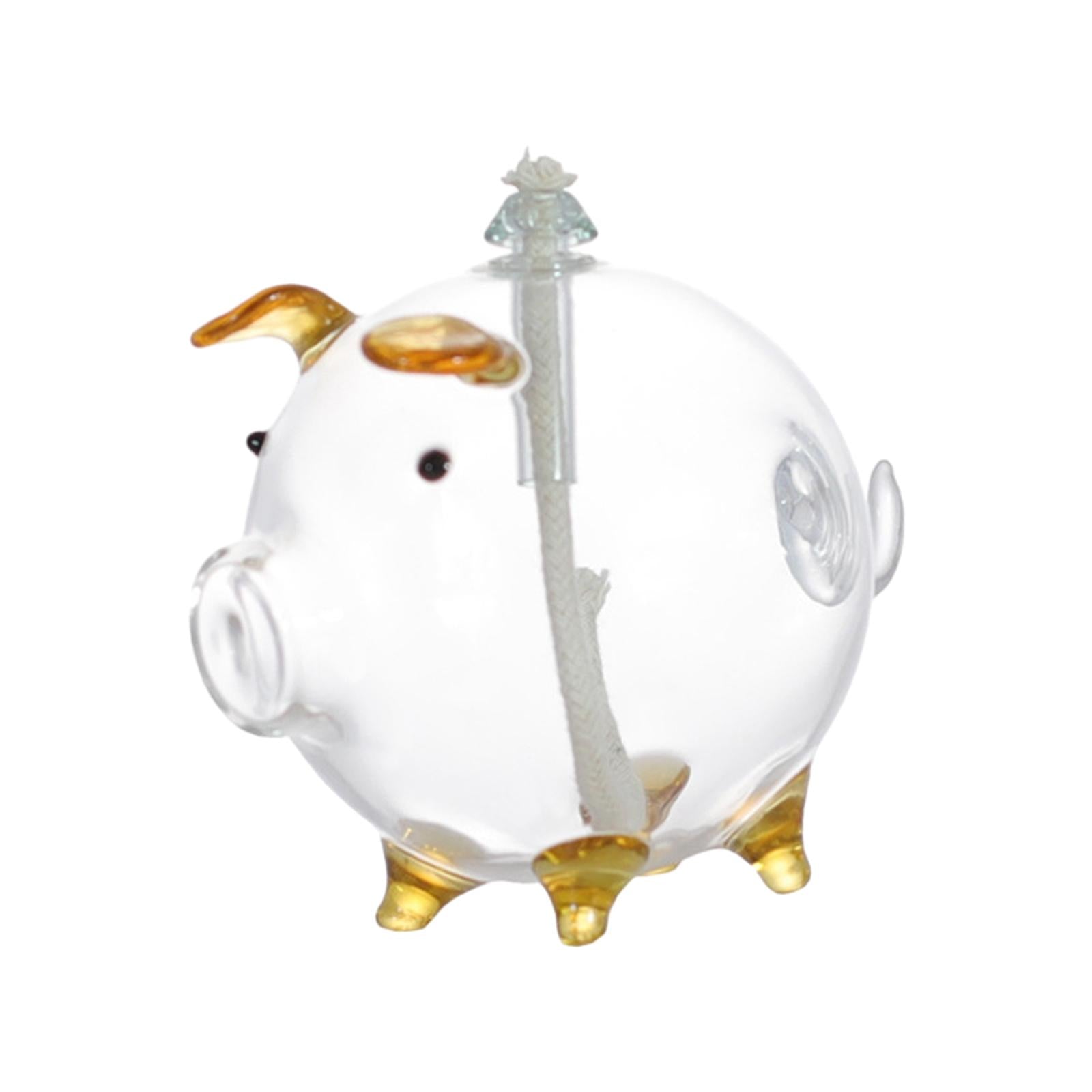Cartoon Pig Glass Oil Lamp Party Oil Light for Home Decoration Desktop Decor Orange