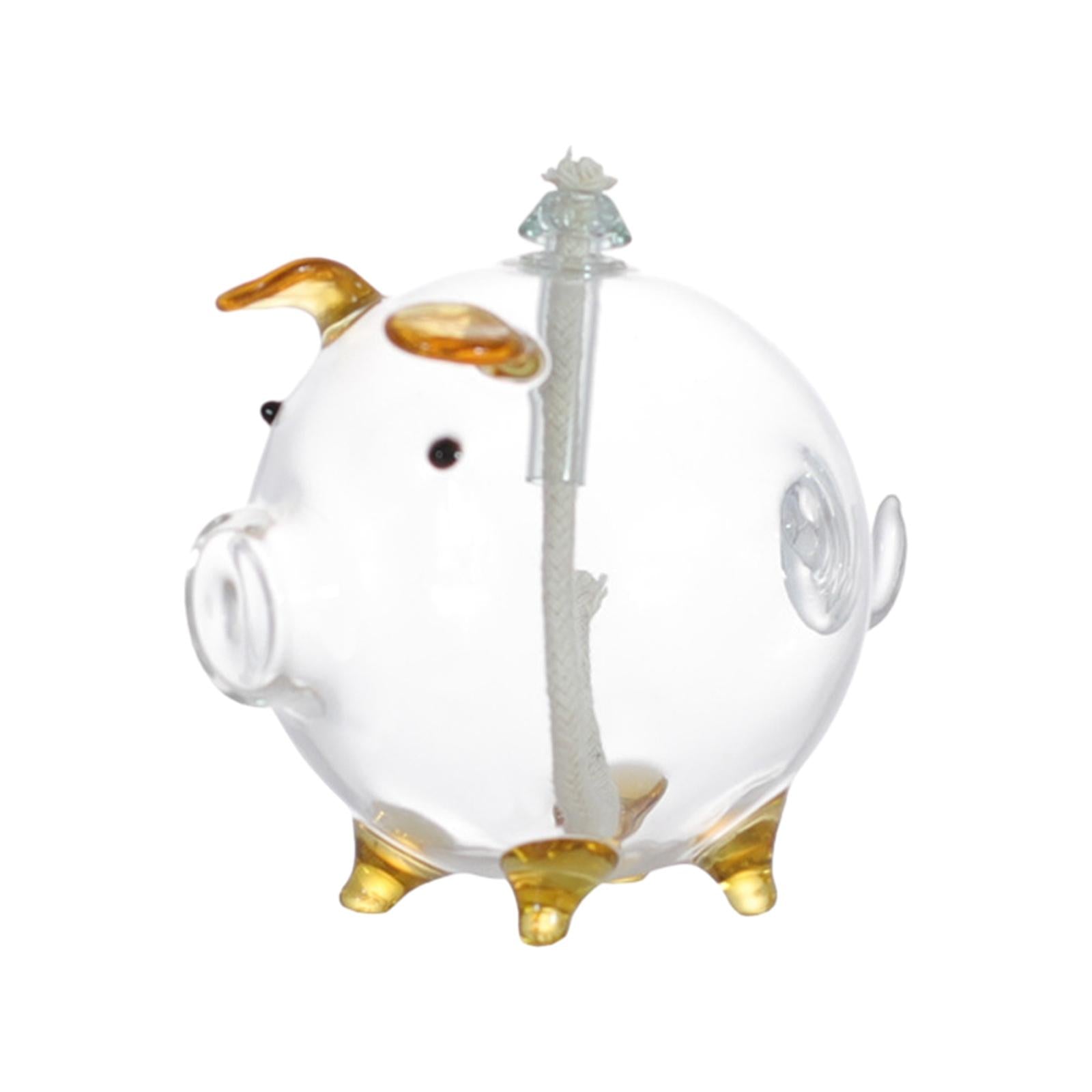 Cartoon Pig Glass Oil Lamp Party Oil Light for Home Decoration Desktop Decor Orange