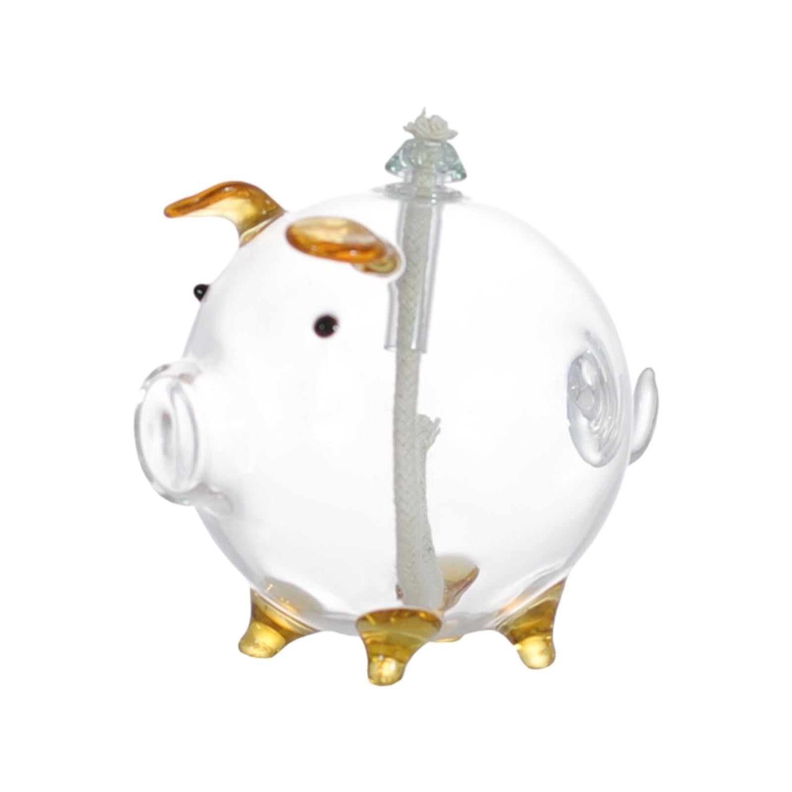 Cartoon Pig Glass Oil Lamp Party Oil Light for Home Decoration Desktop Decor Orange