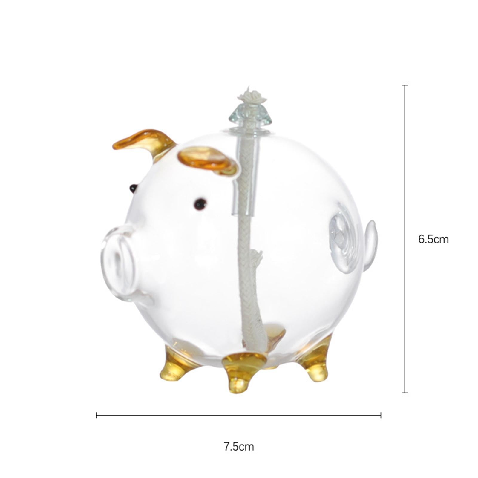 Cartoon Pig Glass Oil Lamp Party Oil Light for Home Decoration Desktop Decor Orange