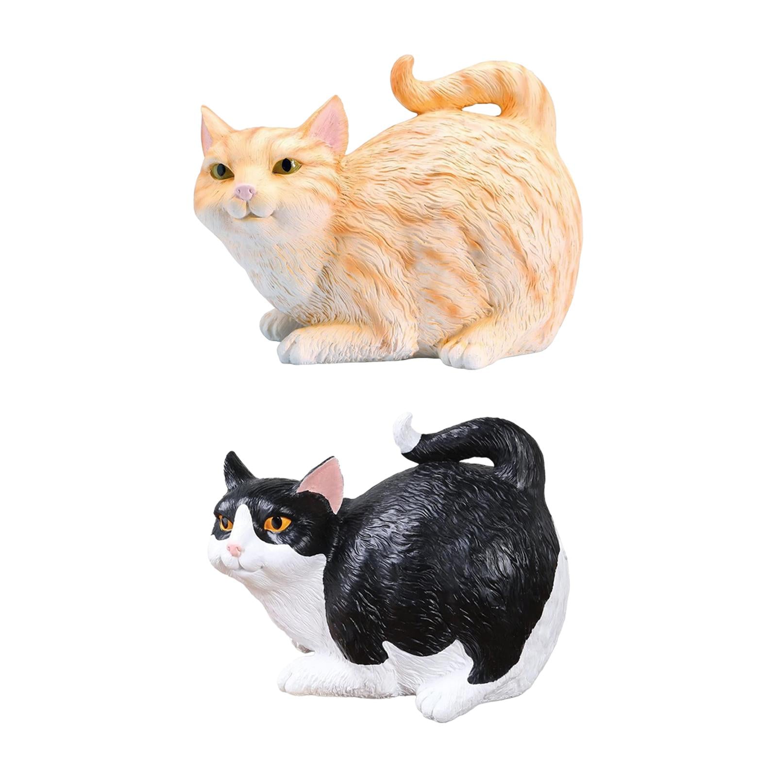 Cat Butt Tissue Holder Square Desk Decoration Ornament Decorative Cat Statue Orange