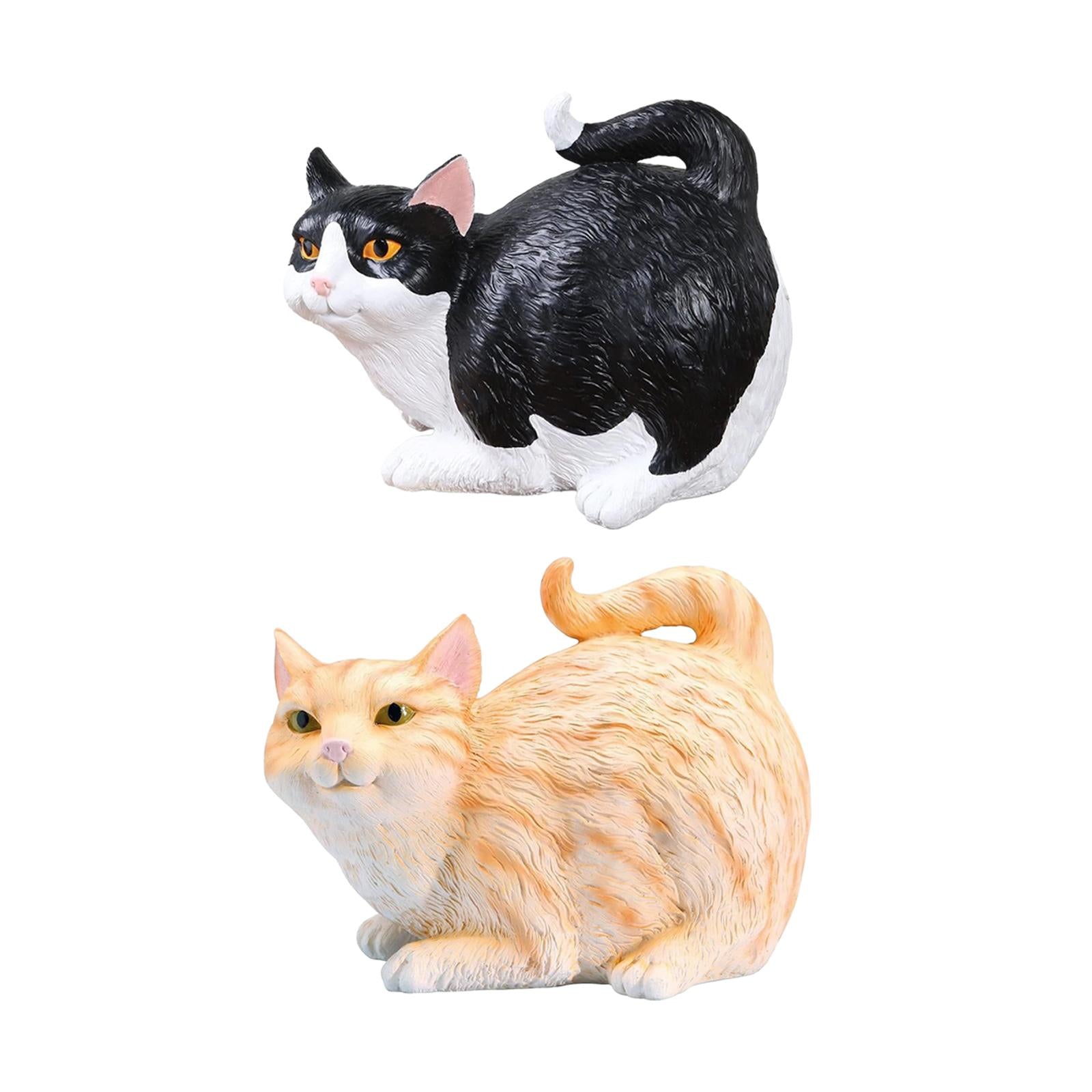 Cat Butt Tissue Holder Square Desk Decoration Ornament Decorative Cat Statue Orange
