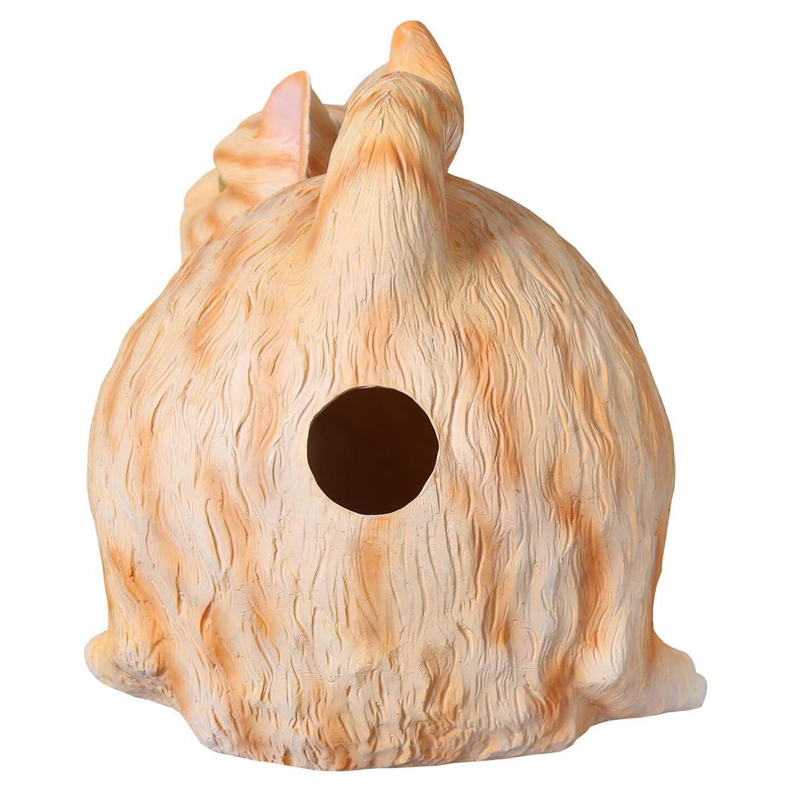 Cat Butt Tissue Holder Square Desk Decoration Ornament Decorative Cat Statue Orange