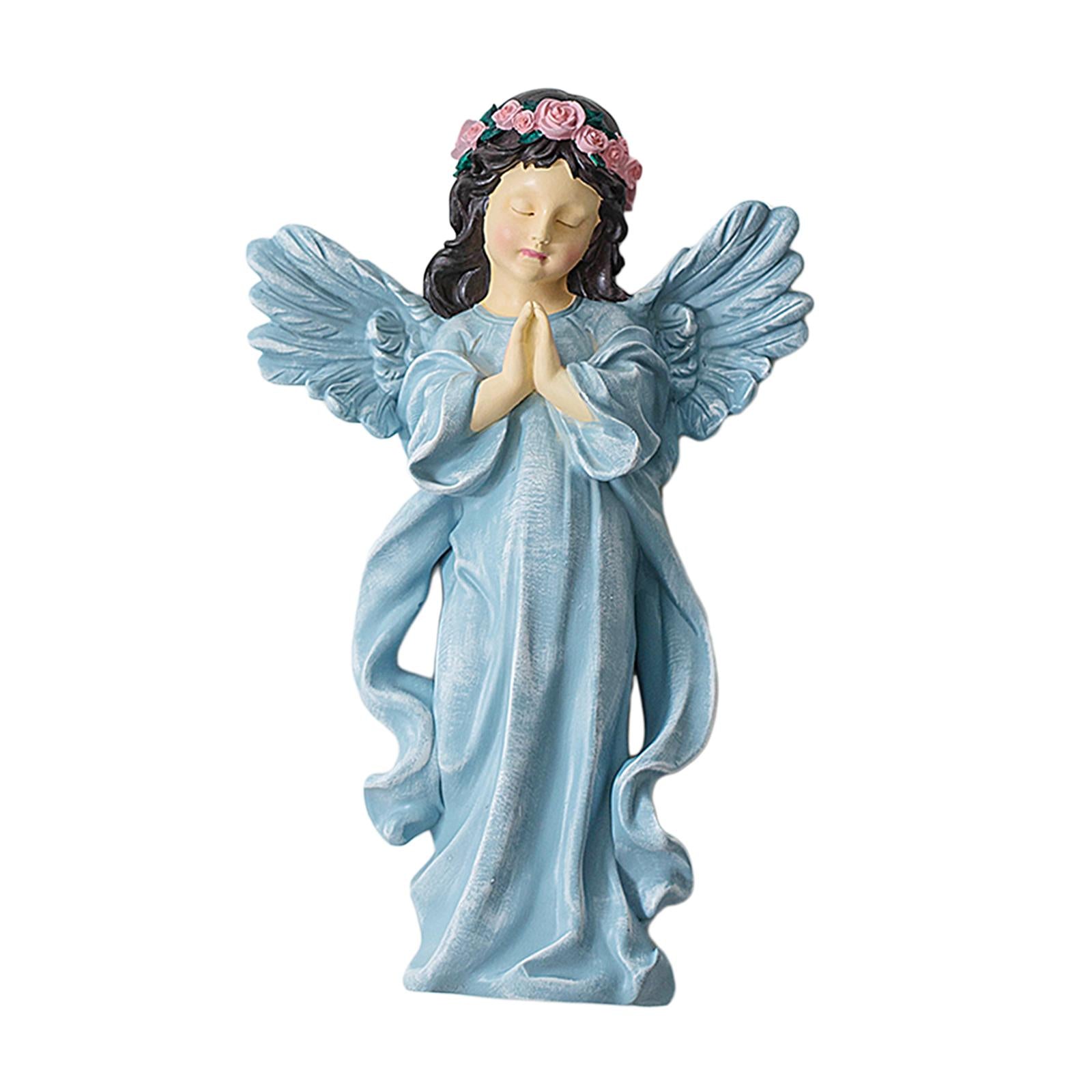 Angel Wall Sculpture Resin Cherub Statue for Sofa TV Background Home Bedroom Colorful