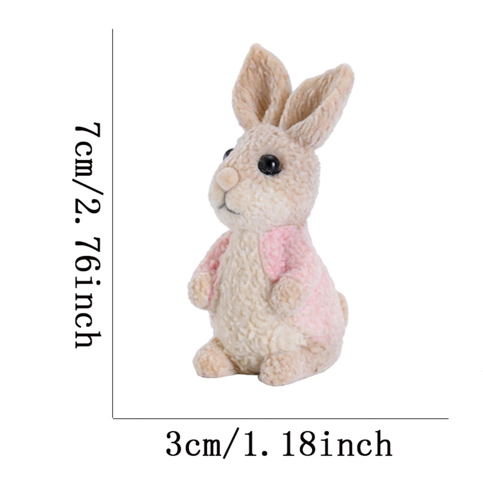 Easter Bunny Rabbit Figurines DIY Easter Resin Rabbit Ornament for Farmhouse Pink