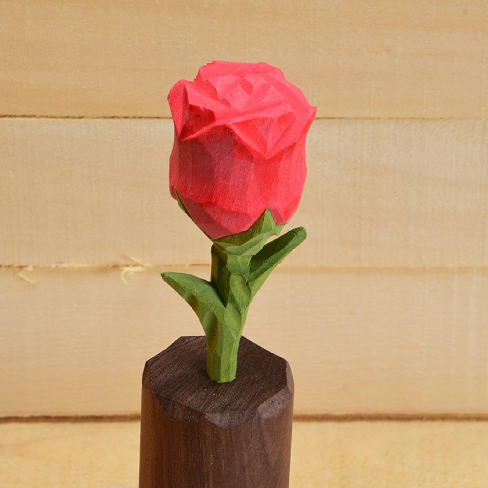Artificial Wooden Flower Wooden Rose Ornaments for Wedding Arrangement Women
