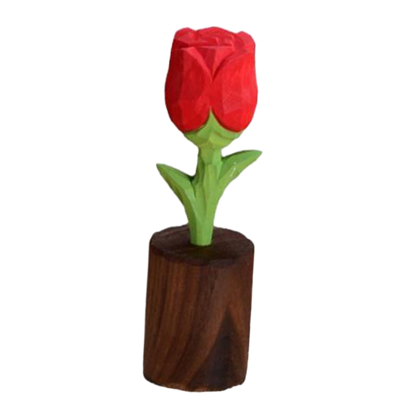 Artificial Wooden Flower Wooden Rose Ornaments for Wedding Arrangement Women