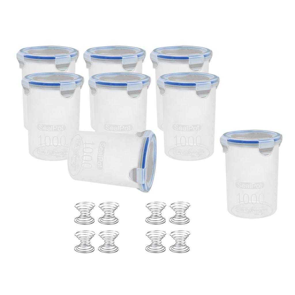 8x Paint Containers Durable 1000ml with Stainless Steel Mixing Ball Airtight