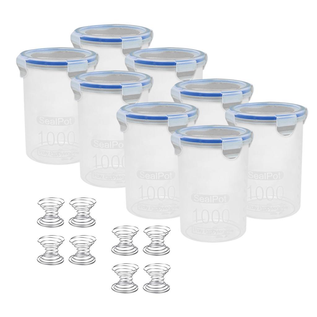 8x Paint Containers Durable 1000ml with Stainless Steel Mixing Ball Airtight