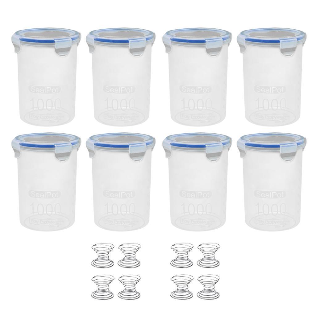 8x Paint Containers Durable 1000ml with Stainless Steel Mixing Ball Airtight