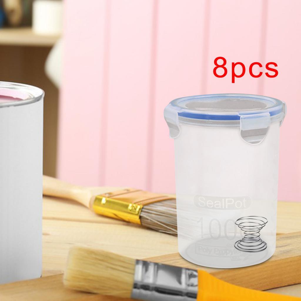 8x Paint Containers Durable 1000ml with Stainless Steel Mixing Ball Airtight