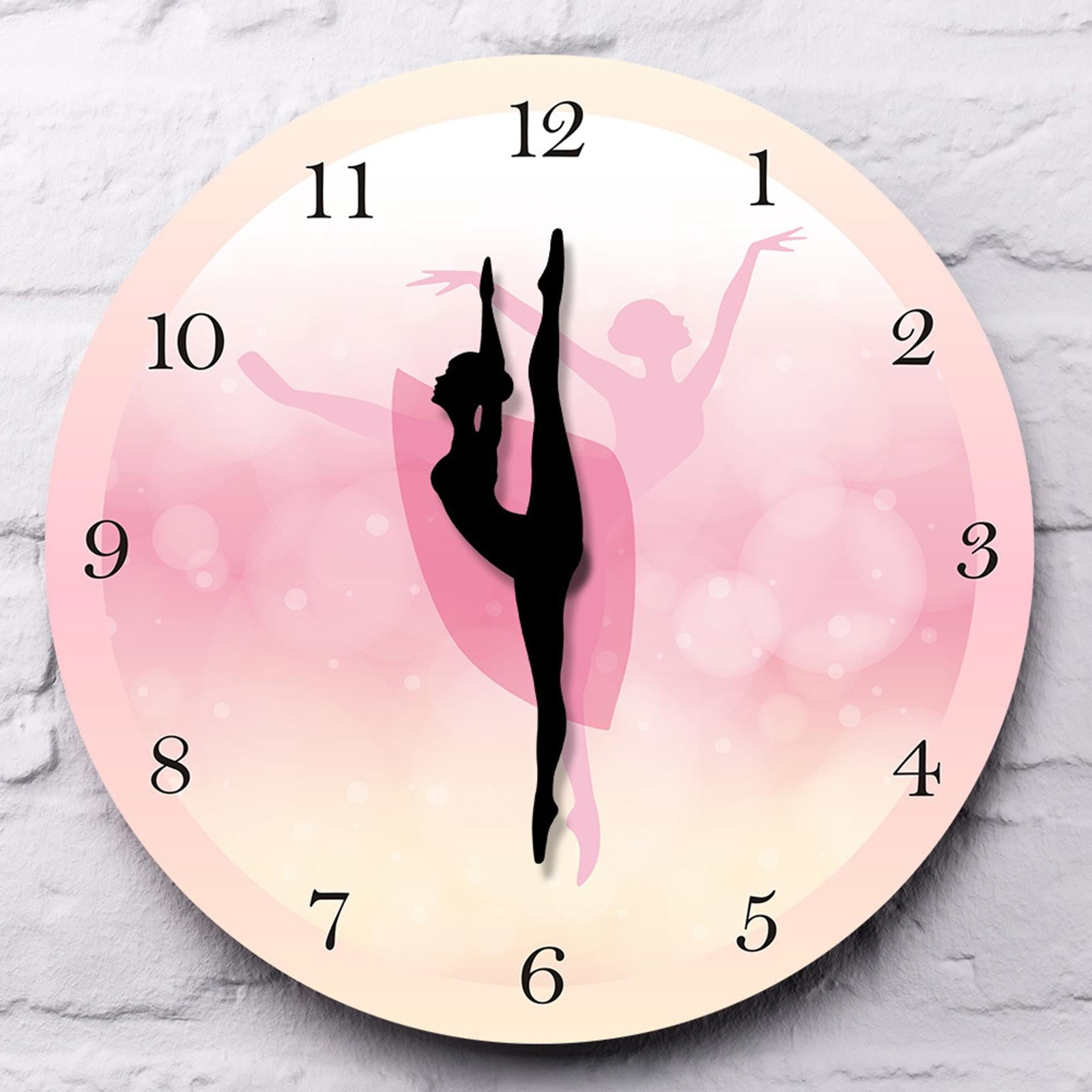 12inch Ballet Girl Wall Clock Decoration Battery Powered for Bedroom Stylish