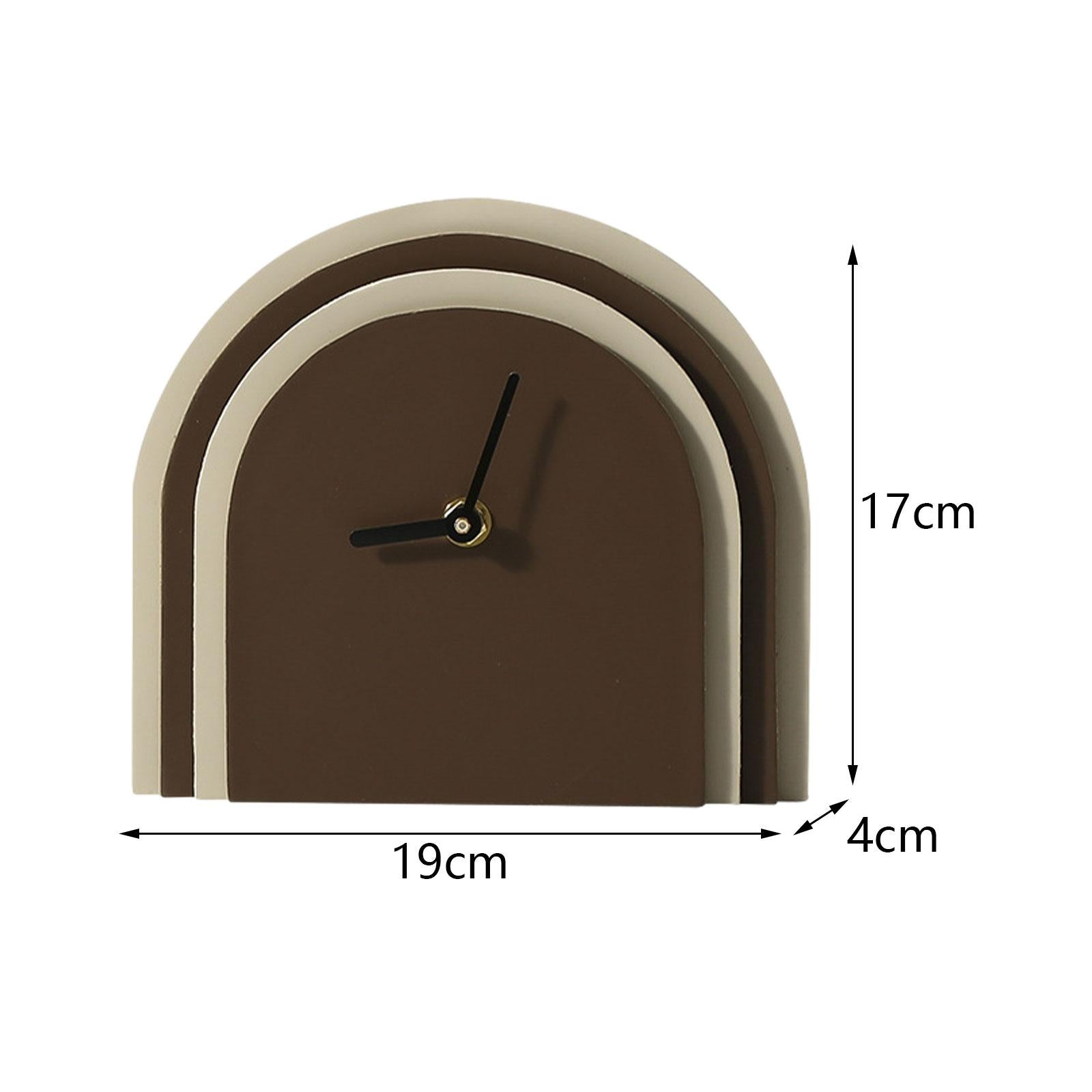 Clock Sculpture Figure Crafts Table Centerpieces Cabinet Table Clock Display Brown