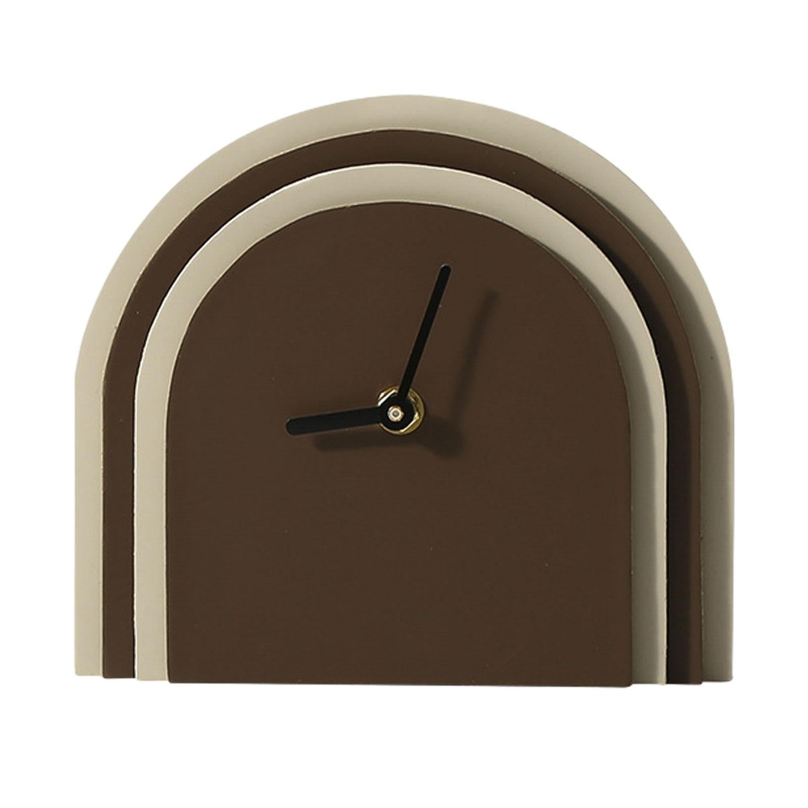Clock Sculpture Figure Crafts Table Centerpieces Cabinet Table Clock Display Brown