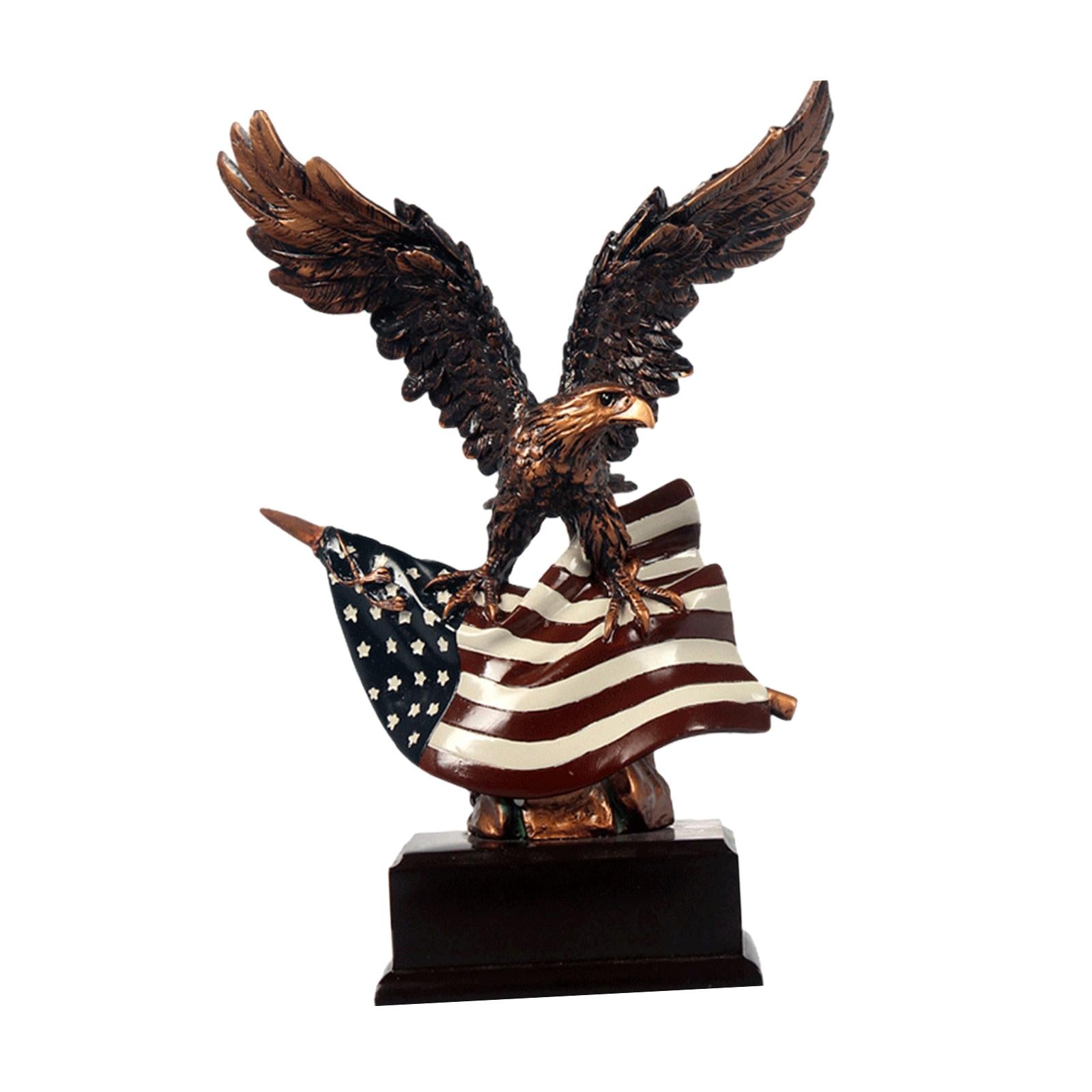 Eagle Sculpture with American Flag Modern Creative for Home Bookcase Bedroom