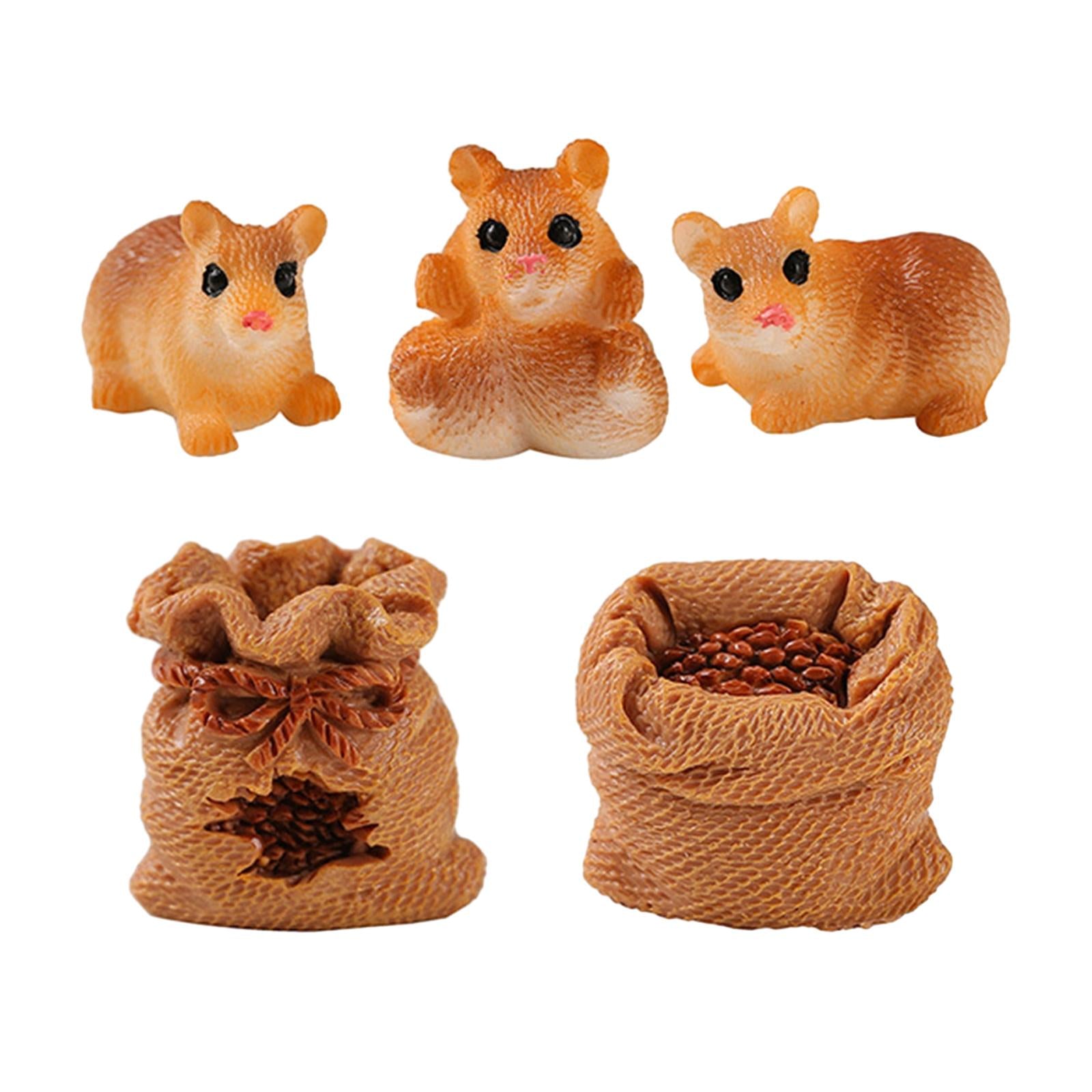 5 Pieces Squirrel Gunny Bag Statue Squirrel Gunny Bag Decor for Kitchen Home