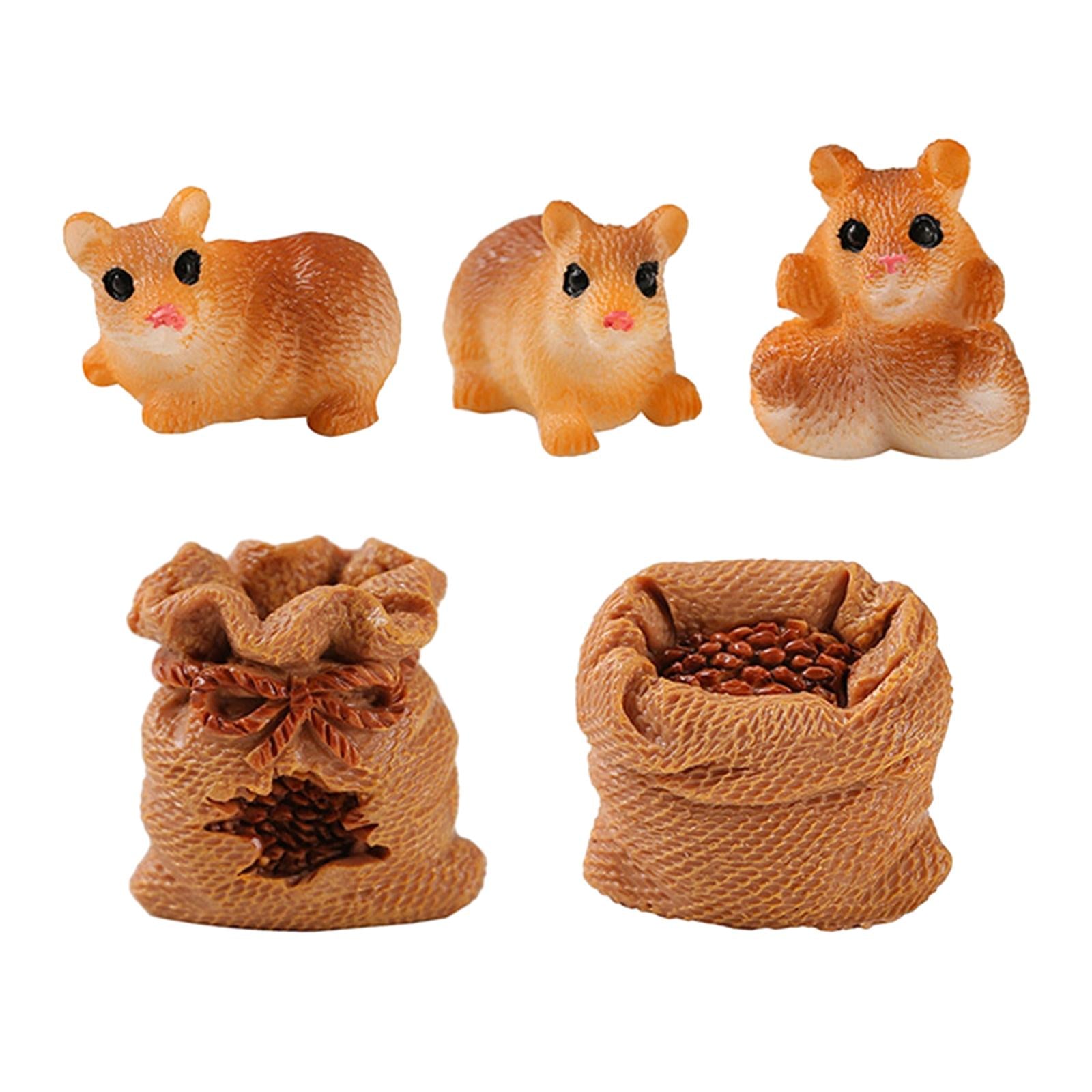 5 Pieces Squirrel Gunny Bag Statue Squirrel Gunny Bag Decor for Kitchen Home