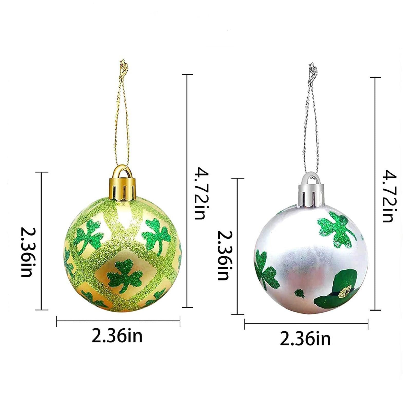 12 Pieces ST Patrick's Day Ball Ornaments with Rope for Irish Festival Party