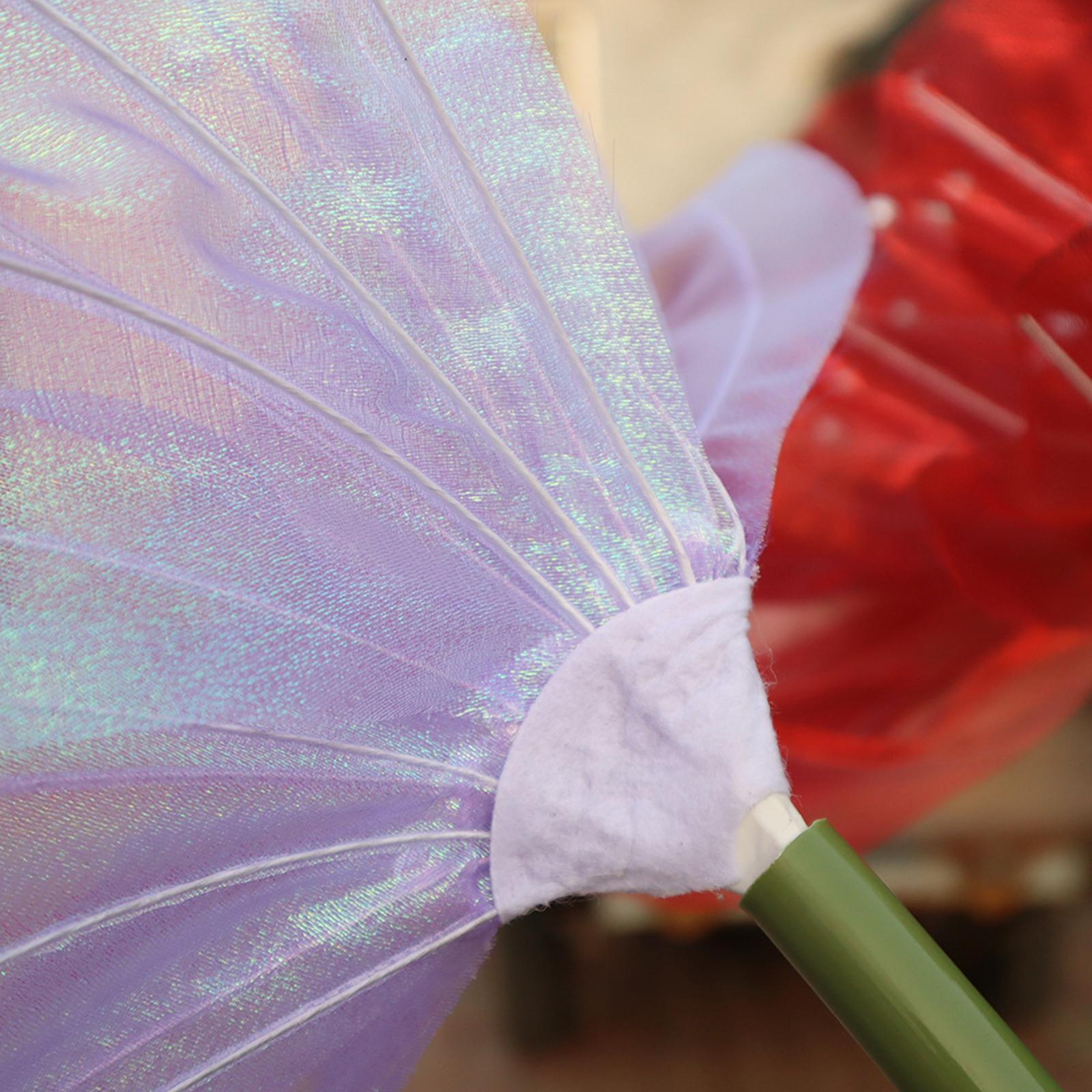 2xSilk Yarn Artificial Butterfly Giant Gauze Fake Butterfly for Wedding Crafts Pink