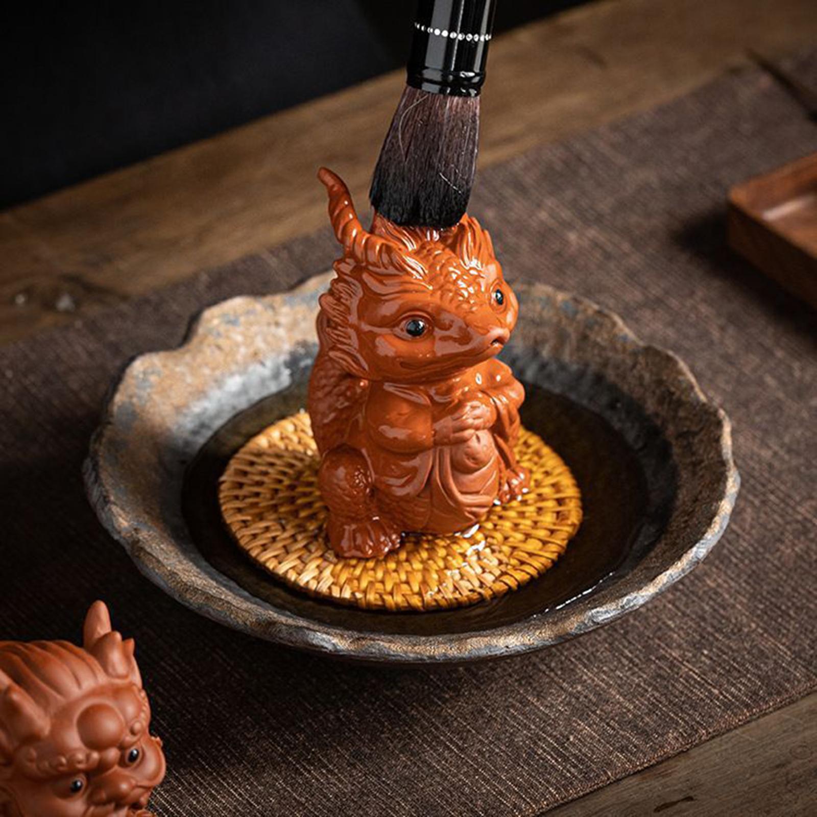 Chinese Dragon Tea Pet Miniature Statue Small Pixiu Statue for Table Stylish Style A