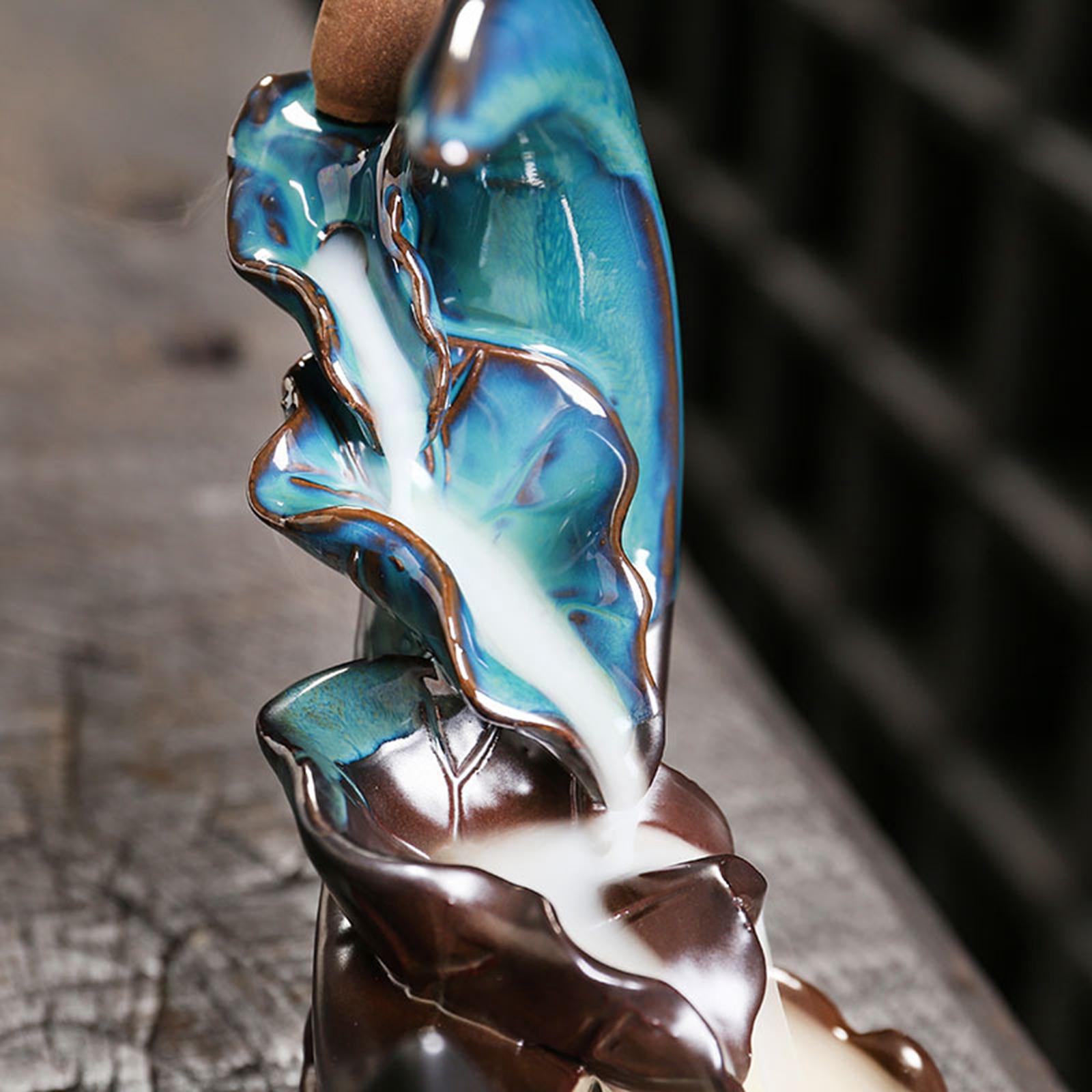 Ceramic Moon Backflow Incense Holder Multipurpose Home Decor for Living Room