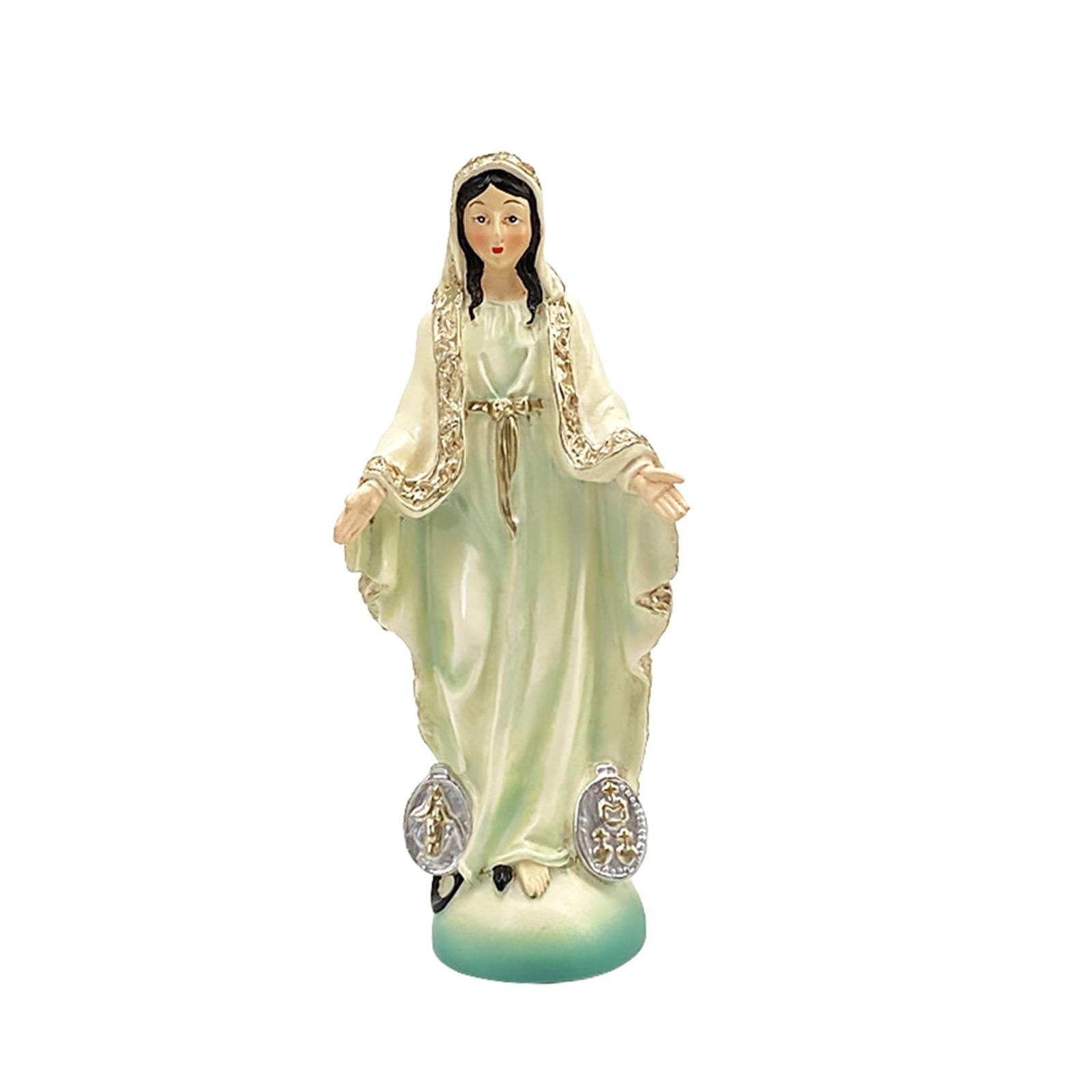 Catholic Virgin Mary Figurine Sculpture Religious Gift Exquisite Resin Craft Beige