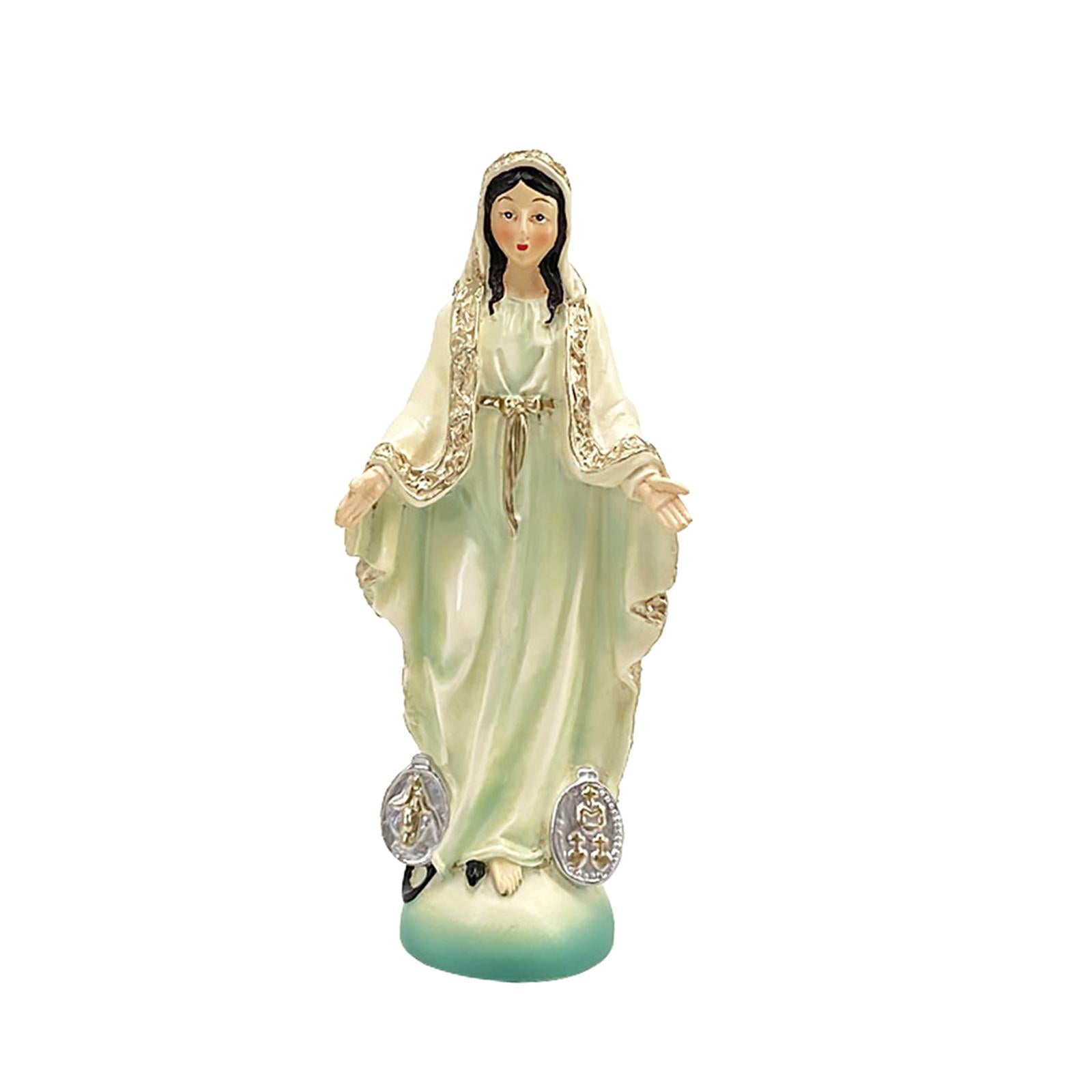 Catholic Virgin Mary Figurine Sculpture Religious Gift Exquisite Resin Craft Beige