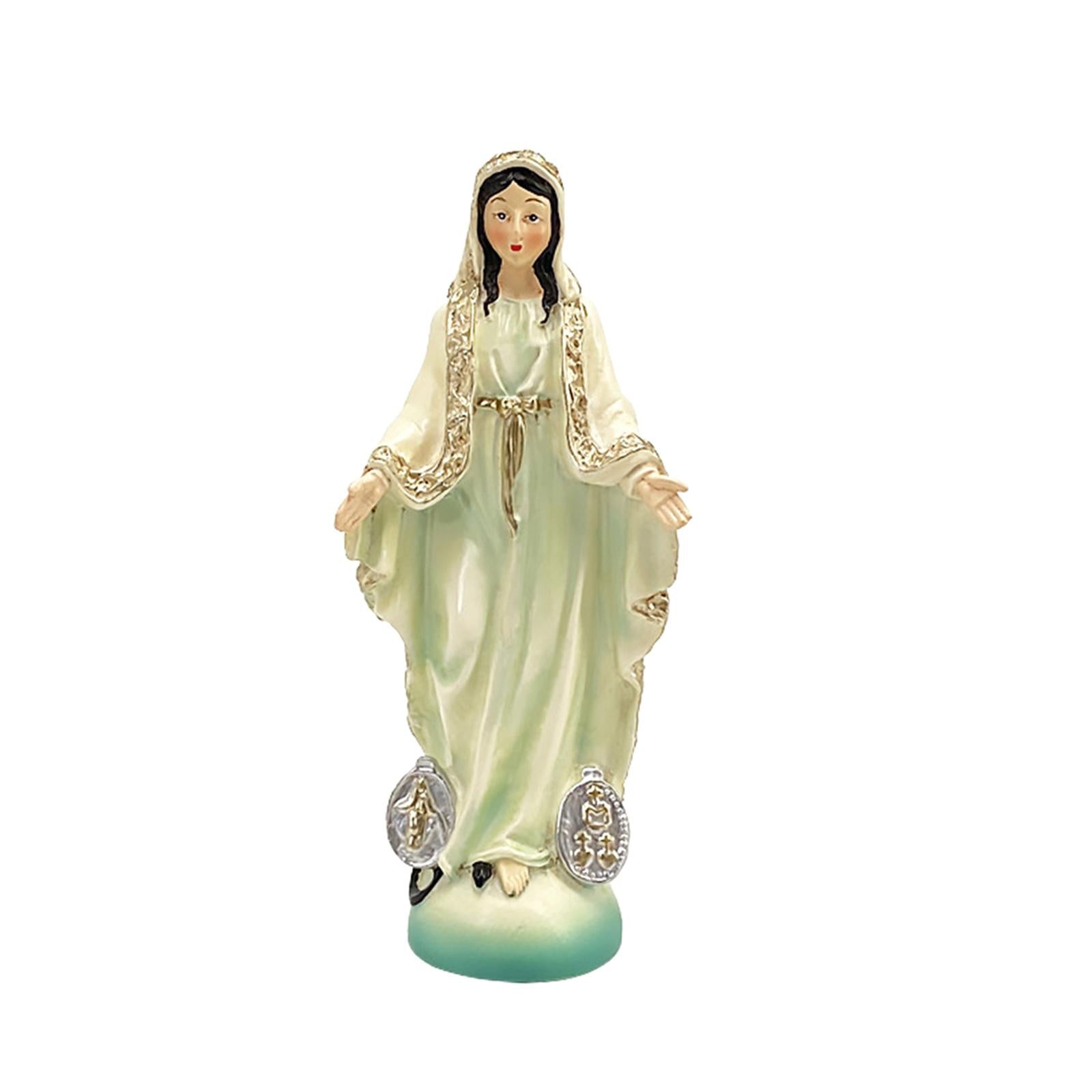 Catholic Virgin Mary Figurine Sculpture Religious Gift Exquisite Resin Craft Beige