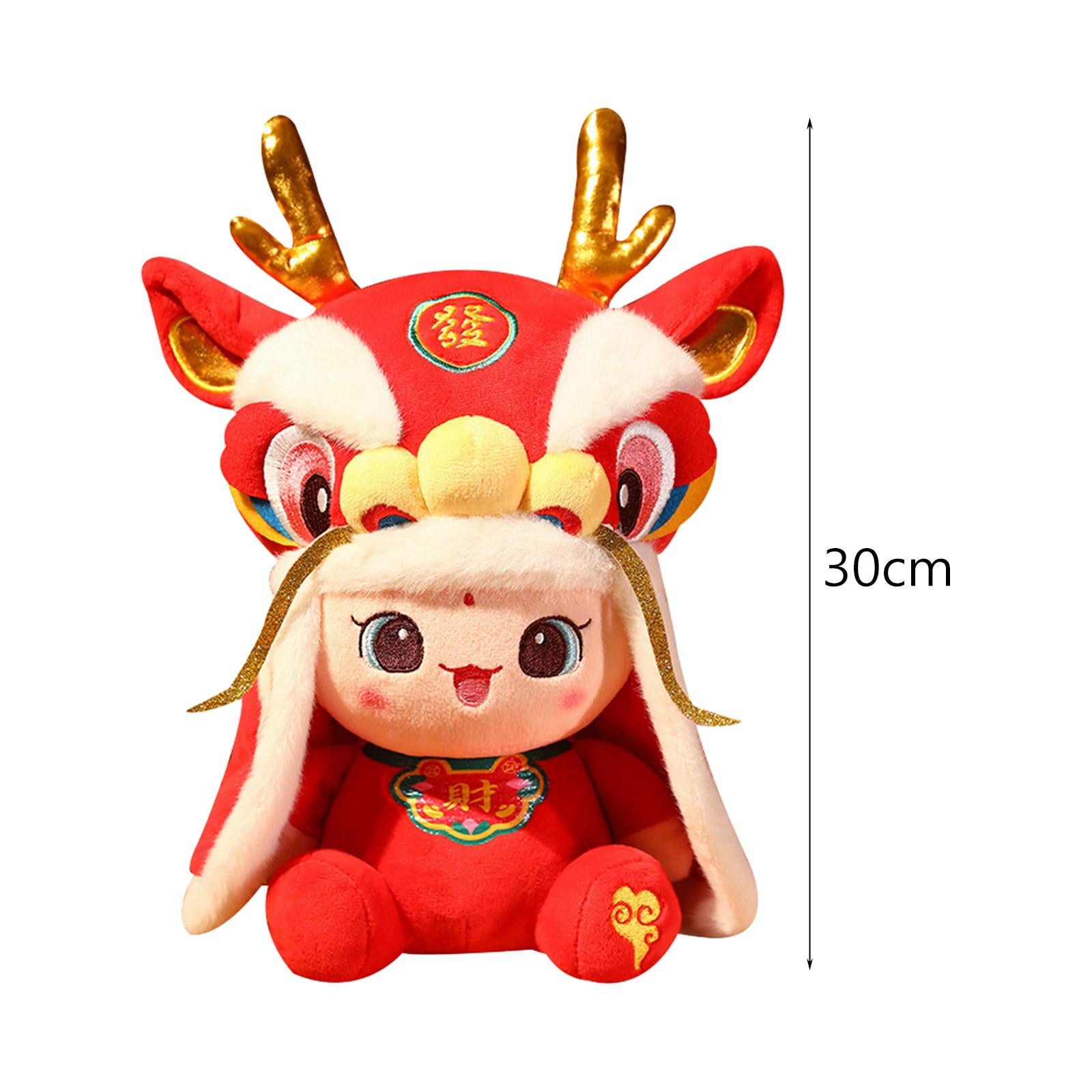 30cm Cartoon Chinese Dragon Stuffed Animal Toy Sofa Pillow for Birthday Gift