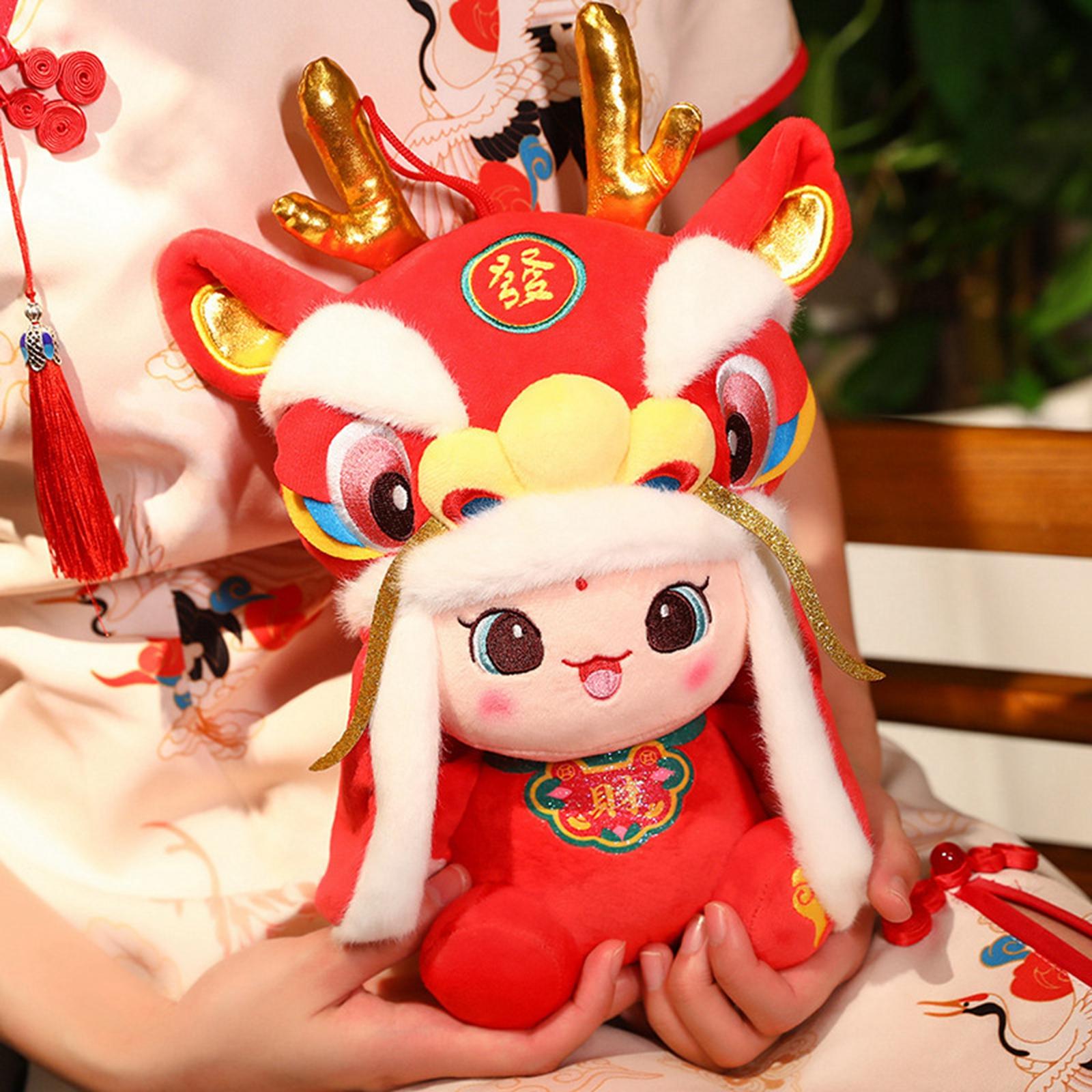 30cm Cartoon Chinese Dragon Stuffed Animal Toy Sofa Pillow for Birthday Gift