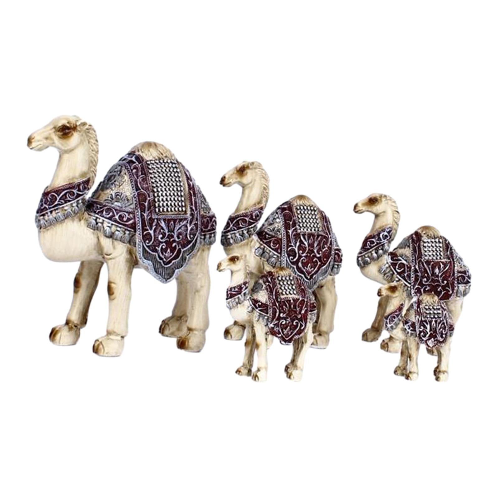5x Resin Animal Sculpture Cute Desert Camel Miniature Figurines for Birthday