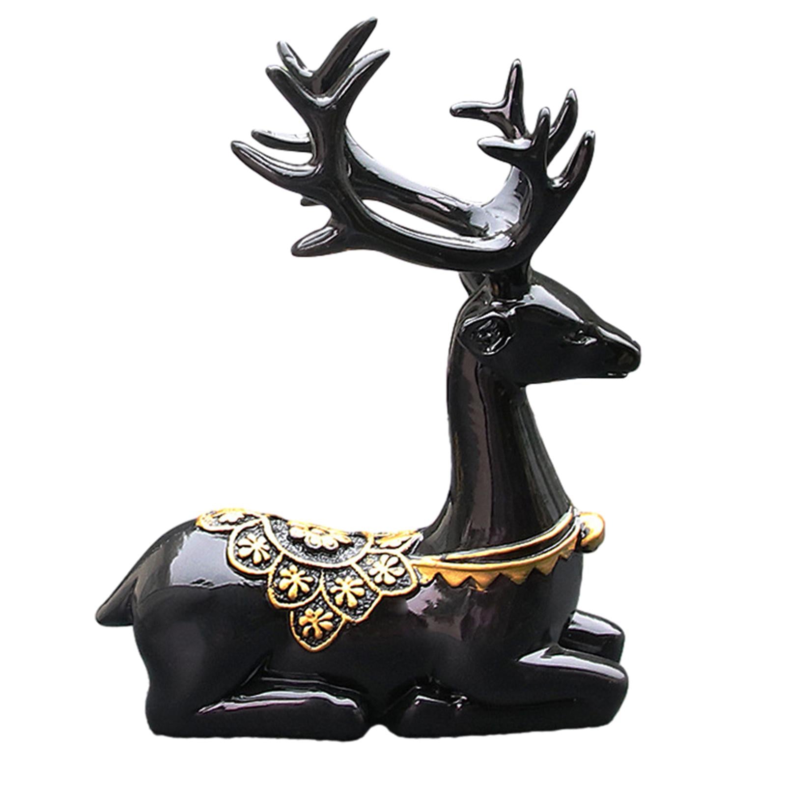 Car Statue Artwork Desktop Resin Figurine for Animals Lovers Tabletop Office black