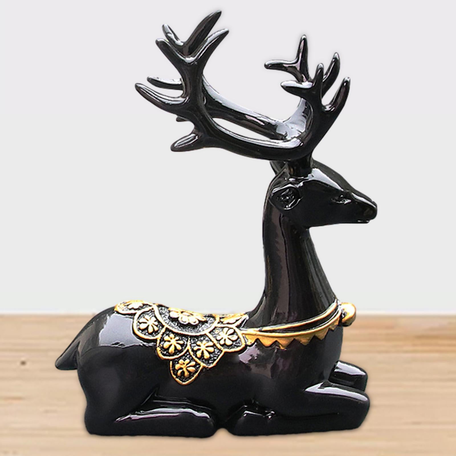 Car Statue Artwork Desktop Resin Figurine for Animals Lovers Tabletop Office black