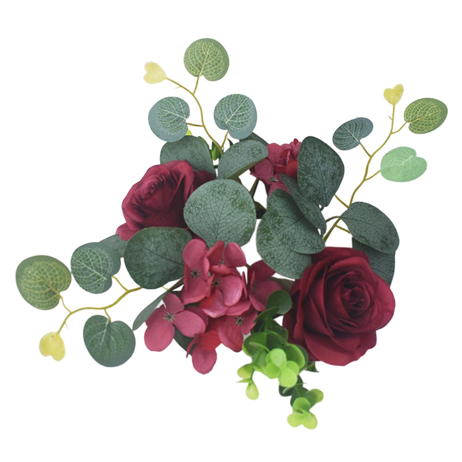 Candle Ring Decor Round Greenery Wreath for Anniversary Party Dining Room