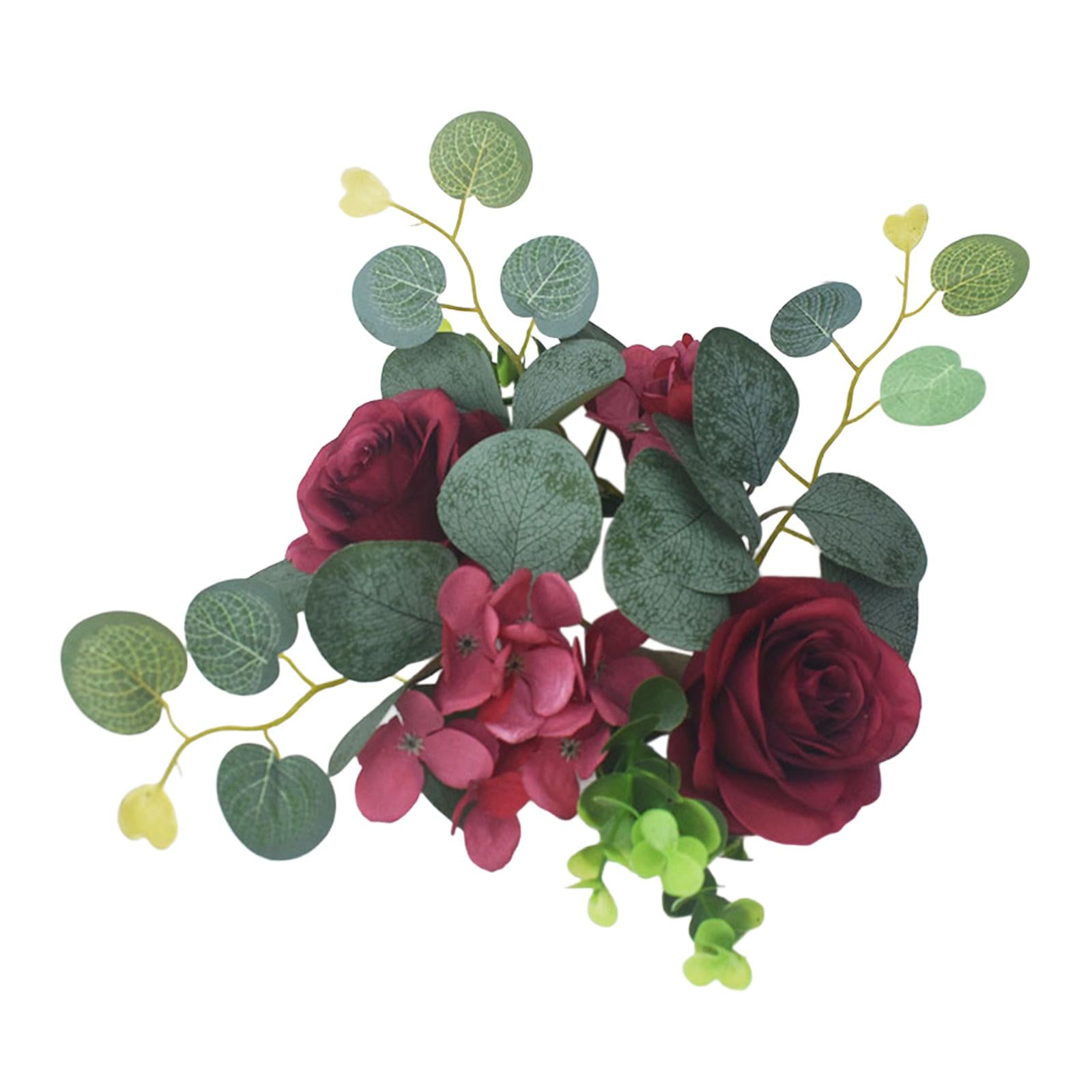 Candle Ring Decor Round Greenery Wreath for Anniversary Party Dining Room