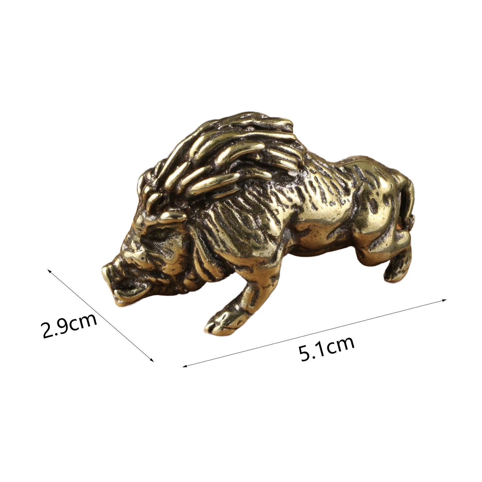 Brass Pig Statue Desktop Ornament Gift Tea Pet for Home Decoration Car Table