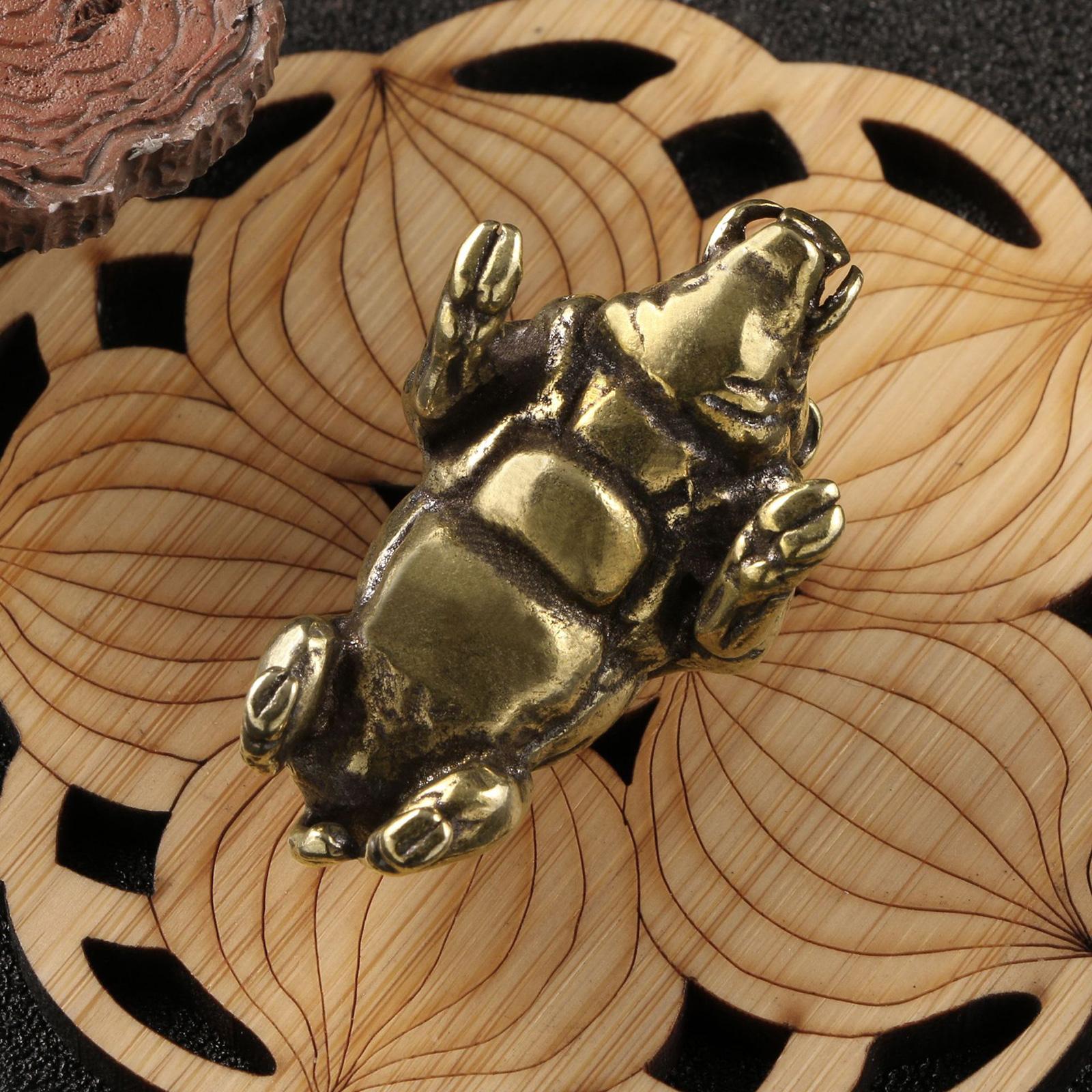 Brass Pig Statue Desktop Ornament Gift Tea Pet for Home Decoration Car Table