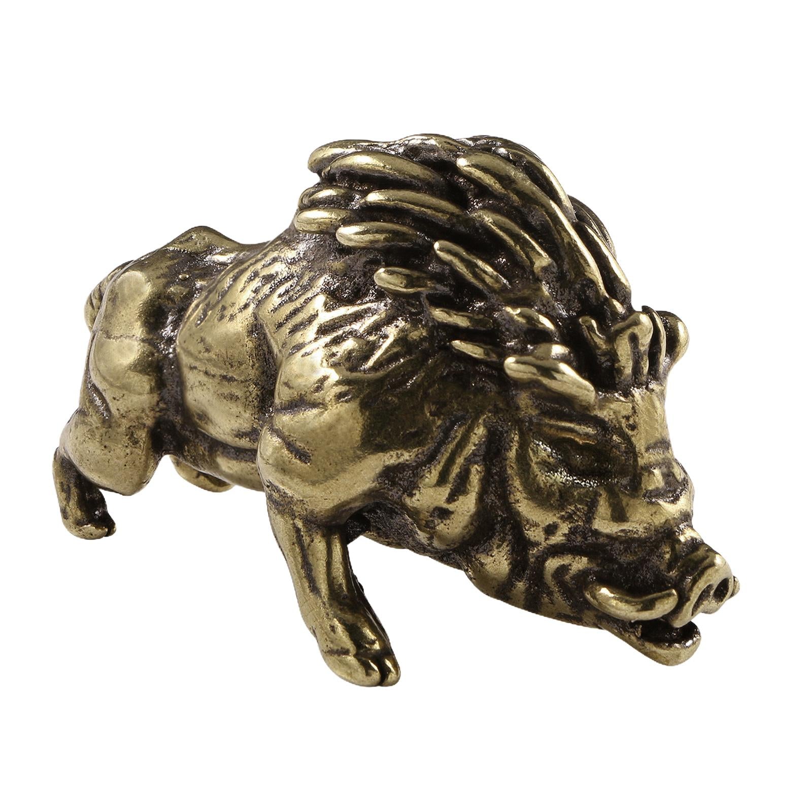 Brass Pig Statue Desktop Ornament Gift Tea Pet for Home Decoration Car Table