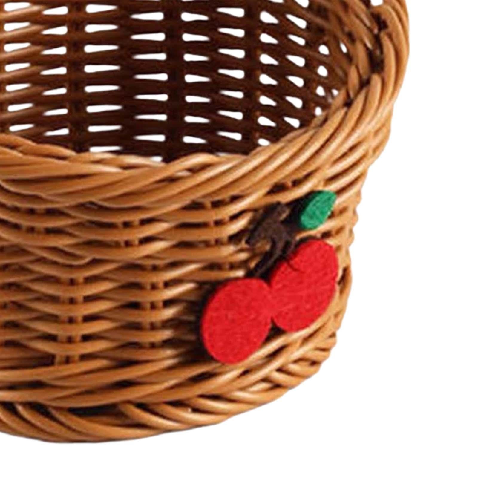 Hanging Fruit Basket Woven Basket with Handle for Toys Vegetables Craft Room