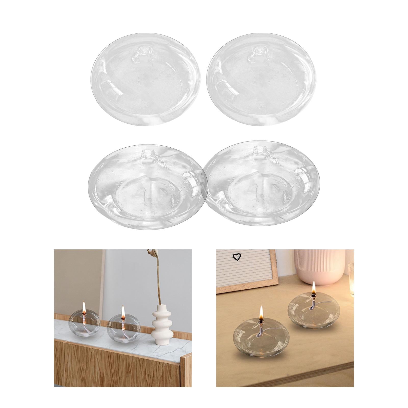 2Pcs Refillable Oil Lamps Sturdy Oil Lights for Tabletop Dining Restaurants